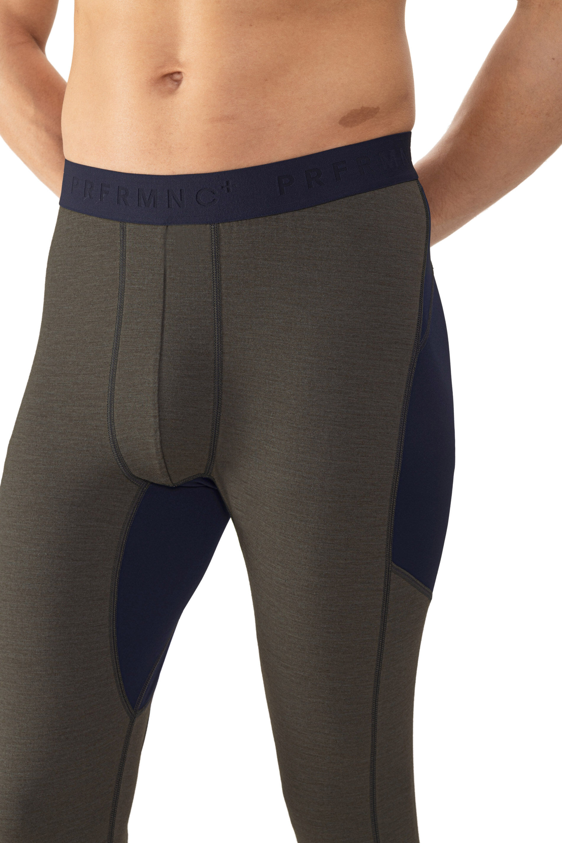 Mey heren long john Prfrmnc+, thermo lange onderbroek gedempt olijfgroen