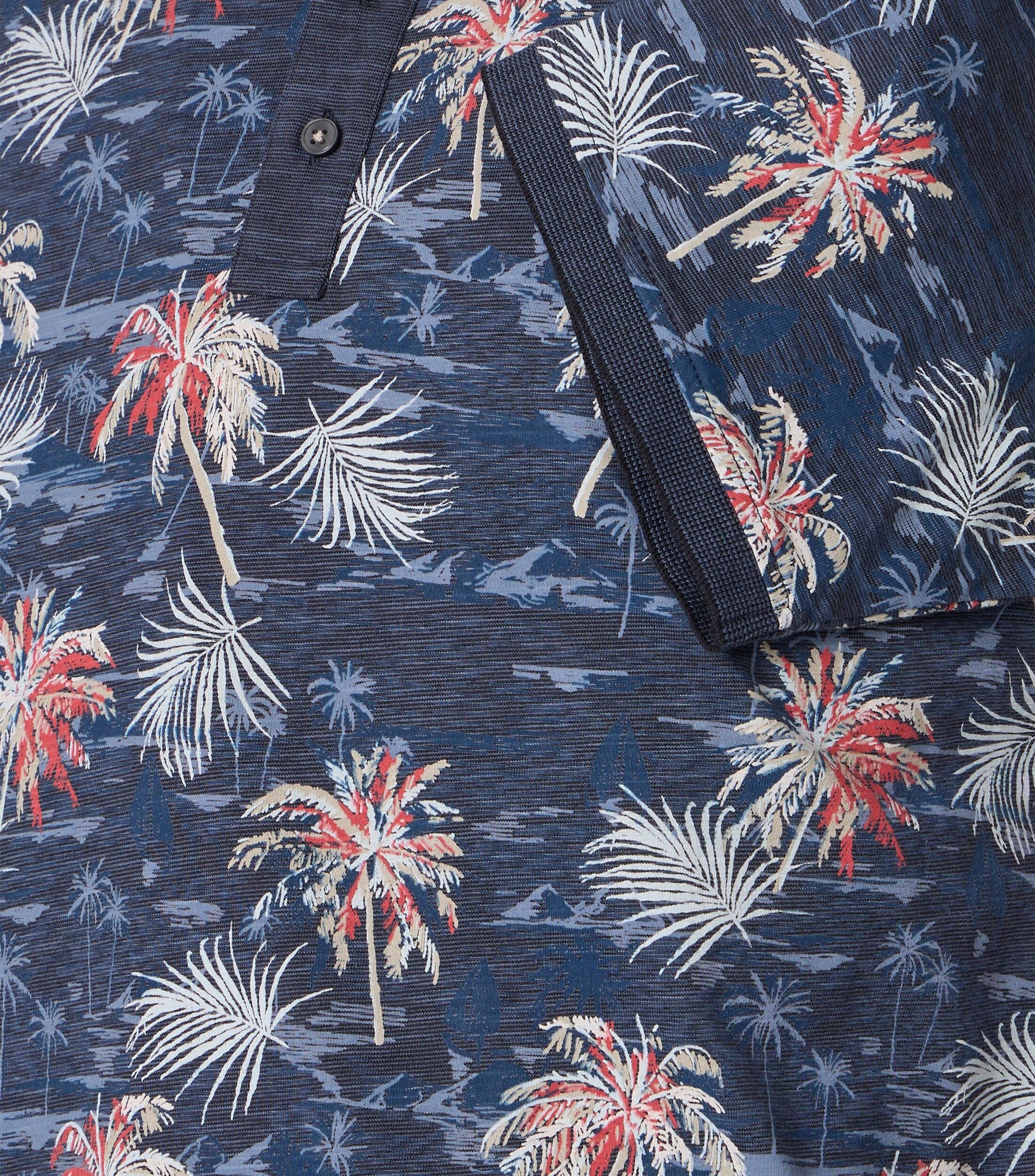 CASA MODA comfort fit heren polo, blauw dessin