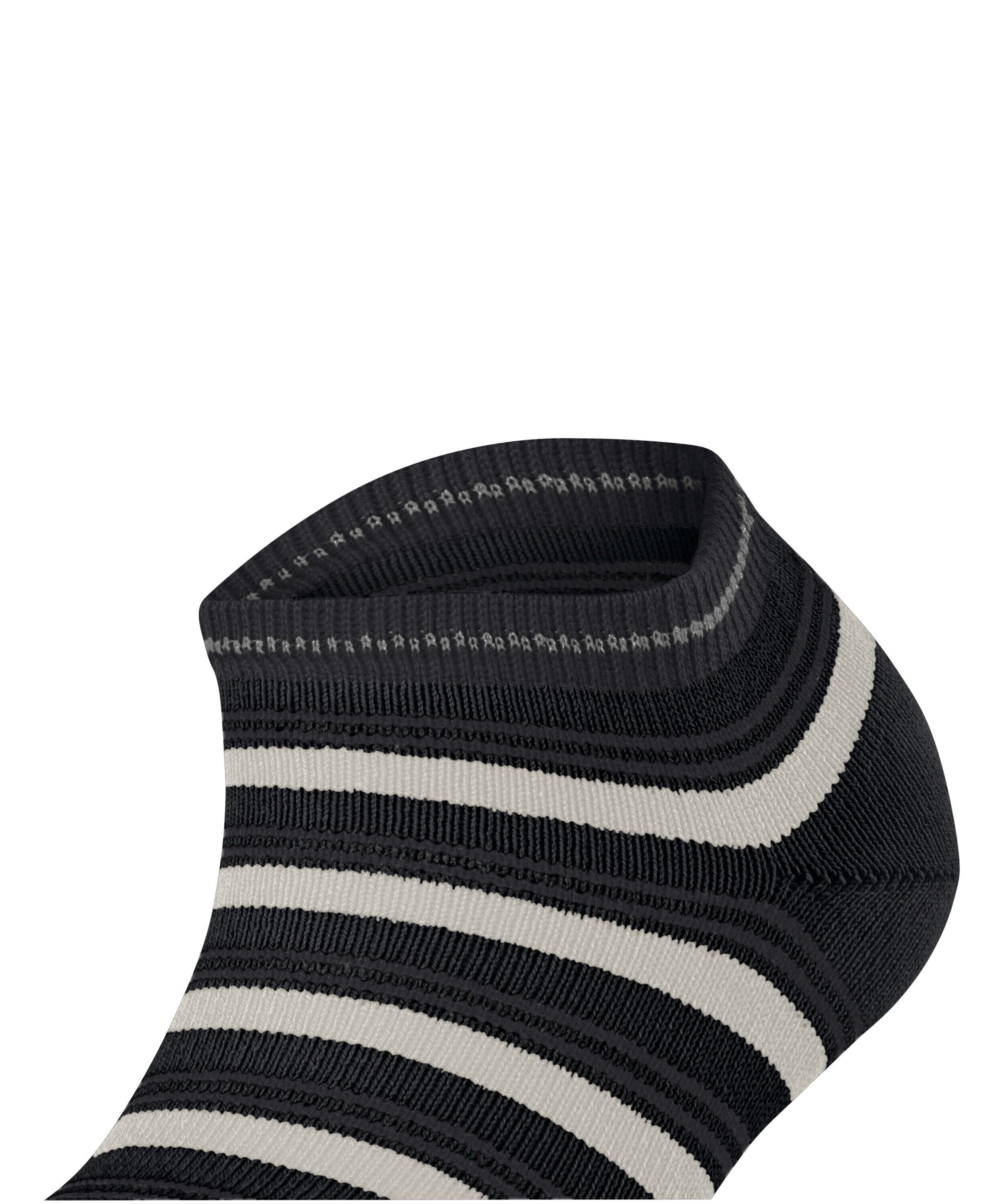 FALKE Smart Stripe dames sneakersokken, zwart (black)