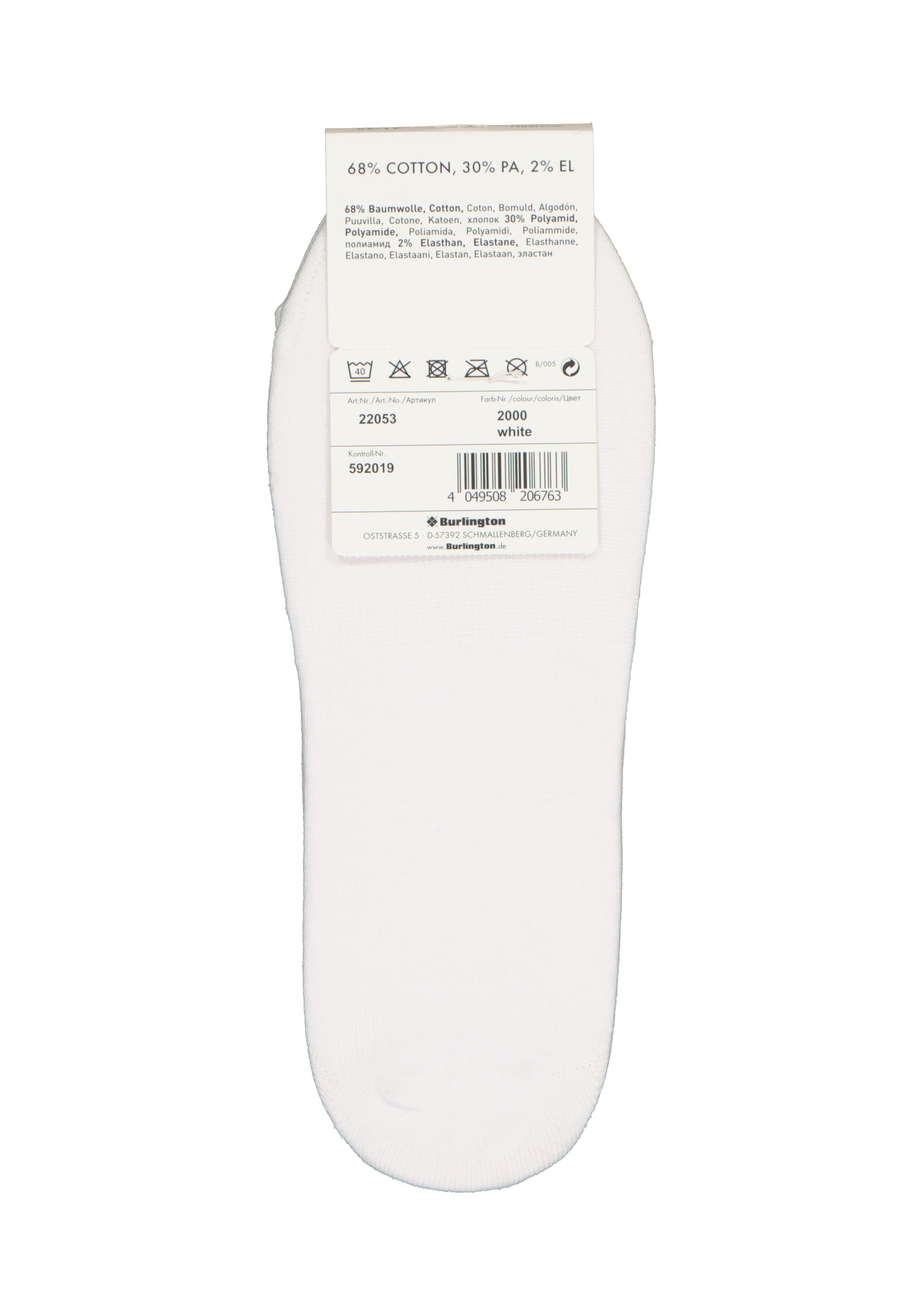 Burlington Everyday dames invisible sokken (2-pack), katoen, wit