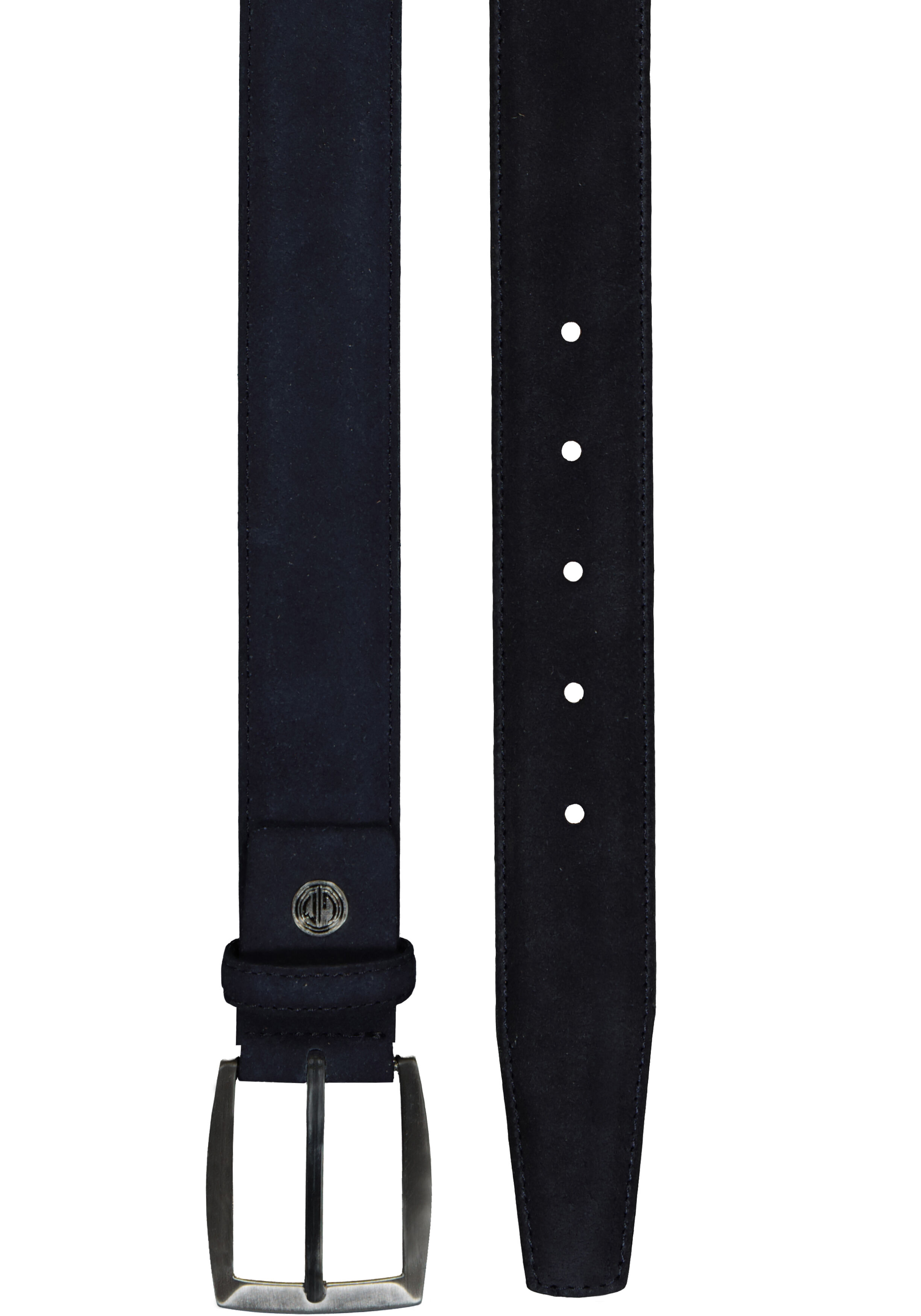 LINDENMANN suede leren heren riem, marine blauw