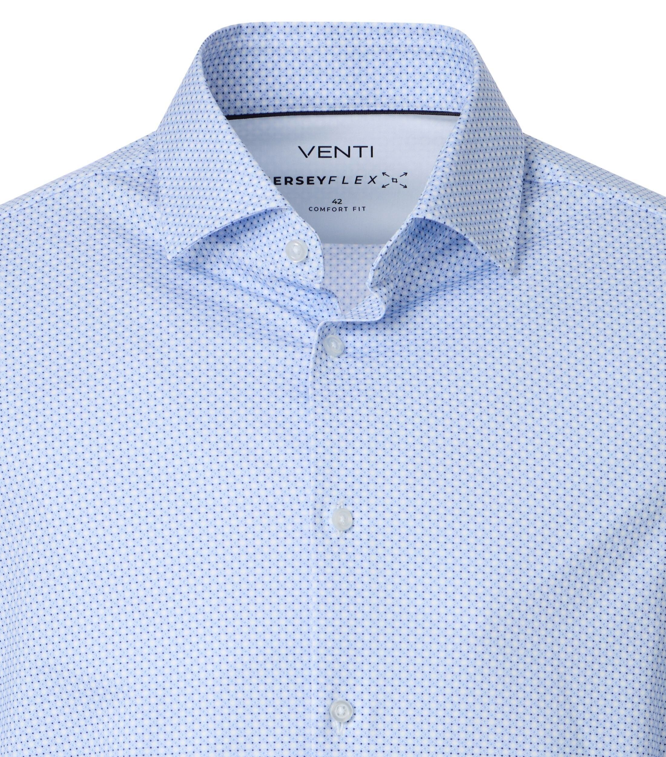 CASA MODA modern fit overhemd, jersey, wit met licht- en donkerblauw dessin