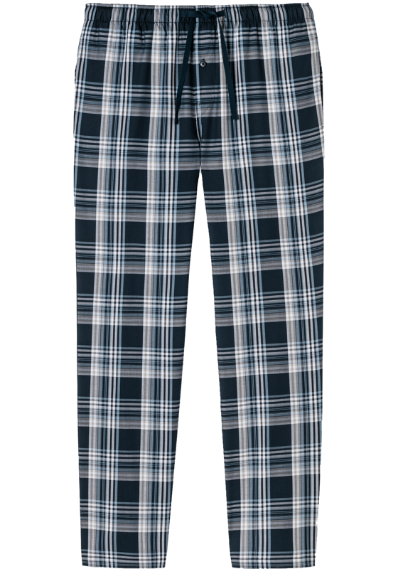 SCHIESSER Mix+Relax lounge broek, lange pijpen, dun niet elastisch, blauw geruit SCHIESSER Mix+Relax lounge broek, lange pijpen, dun niet elastisch, blauw geruit