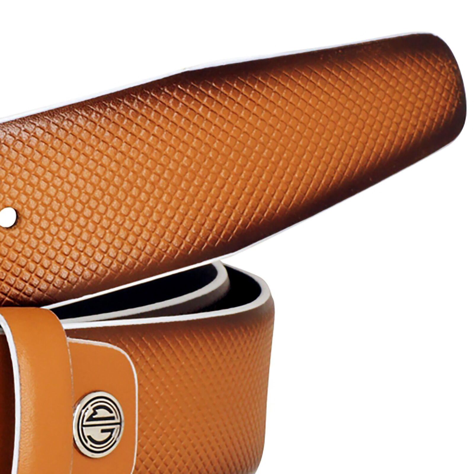 LINDENMANN leren heren riem, cognac