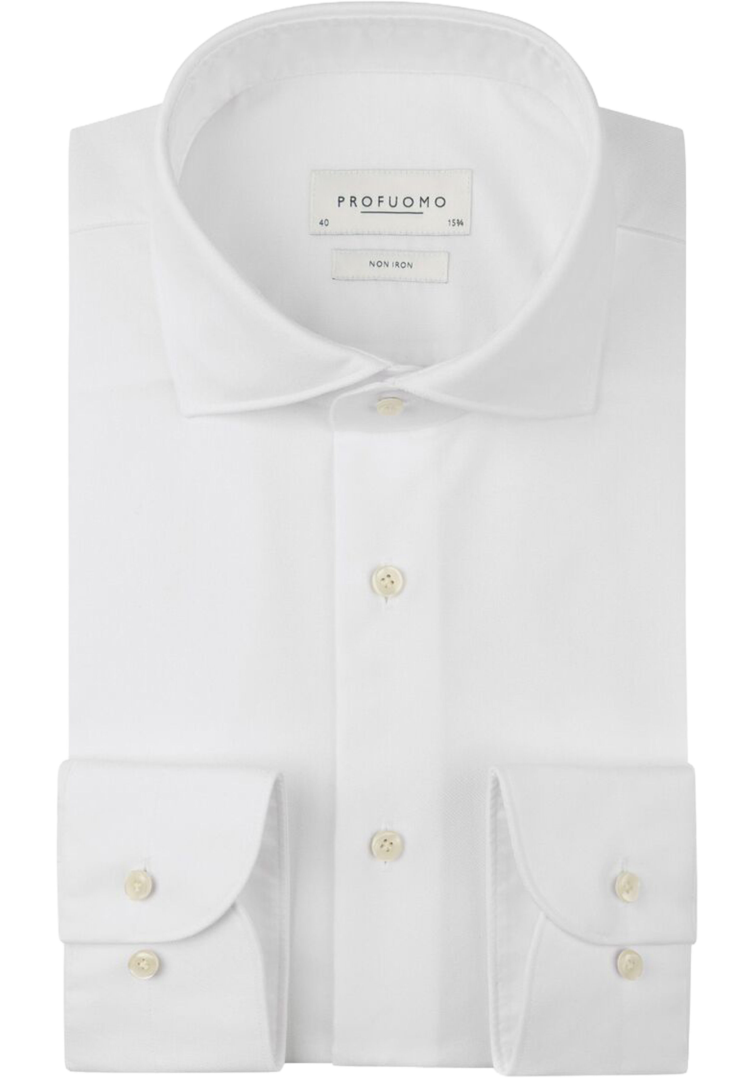 Profuomo slim fit heren overhemd, Oxford, wit
