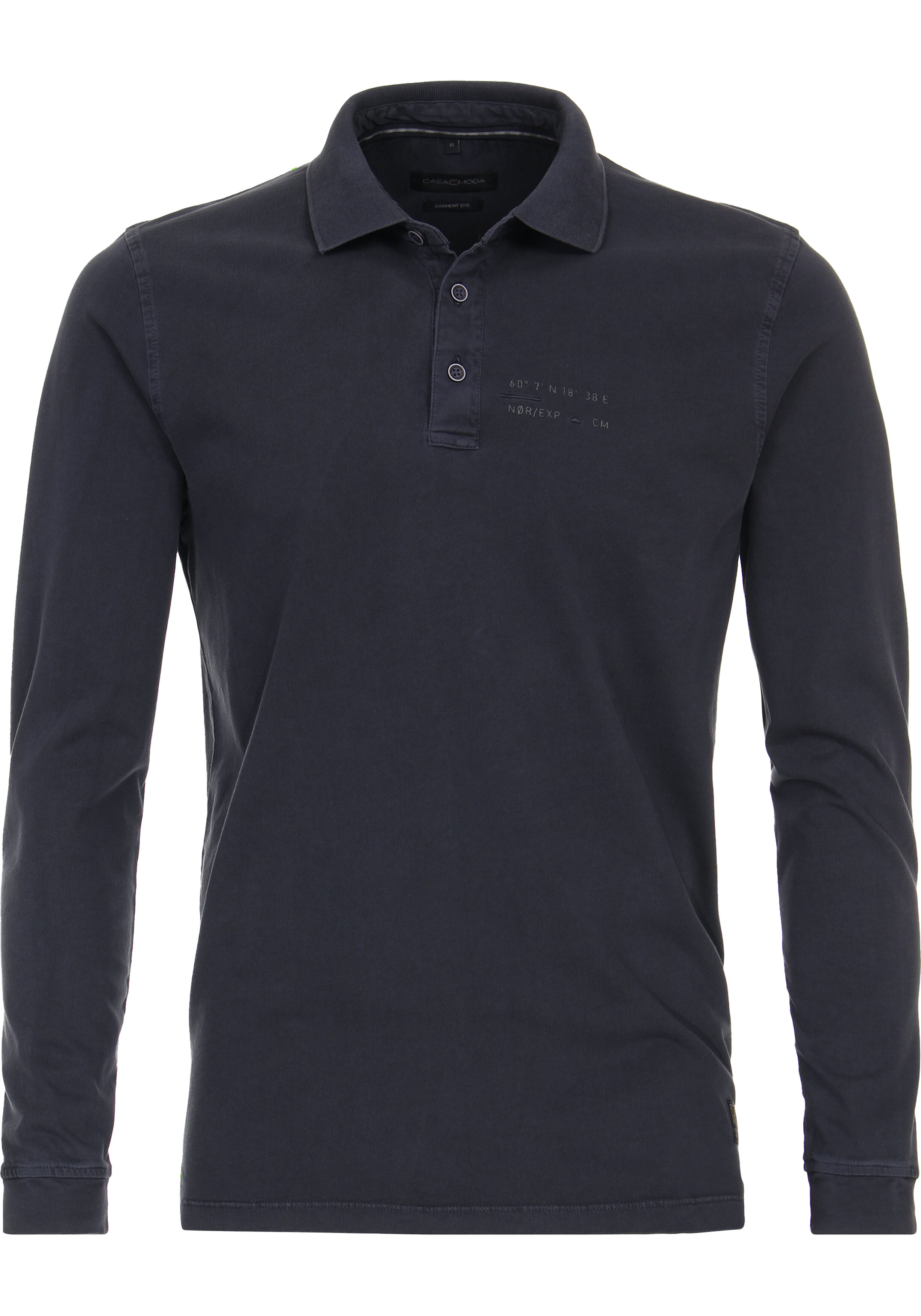 CASA MODA comfort fit polo lange mouw, blauw