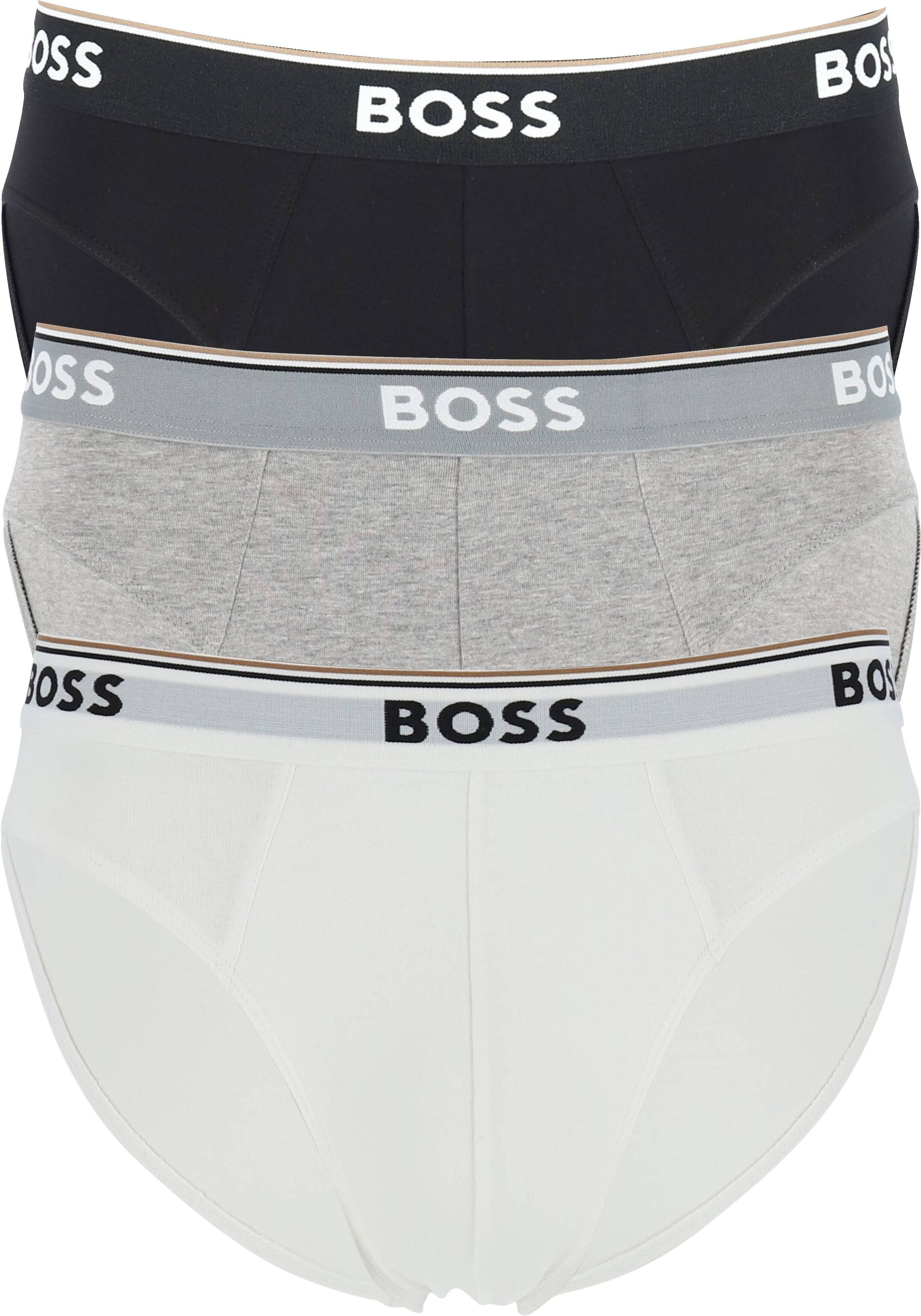 HUGO BOSS Power briefs (3-pack), heren slips, zwart, grijs, wit