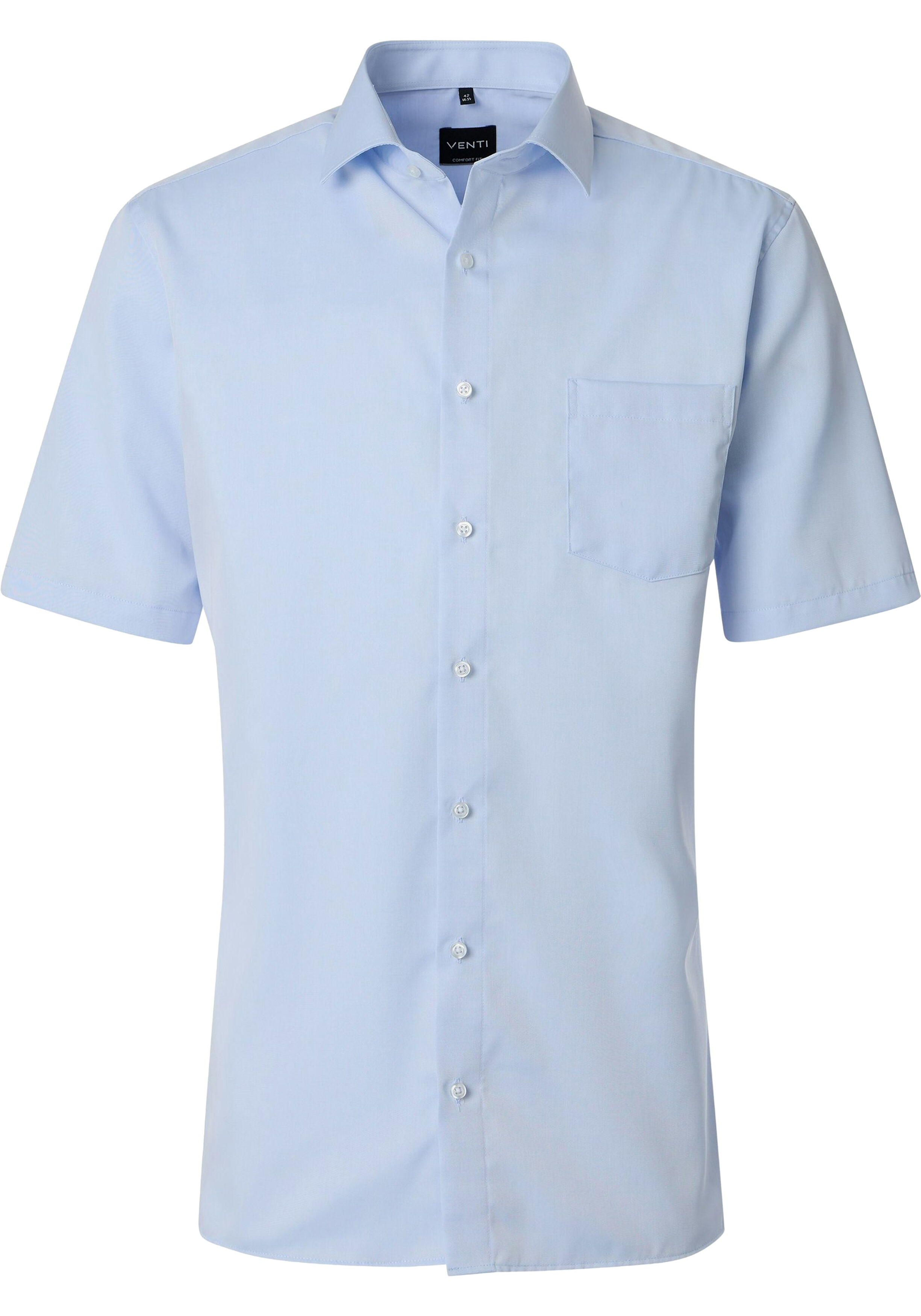 VENTI CASA MODA comfort fit overhemd, korte mouw, structuur, donkerblauw