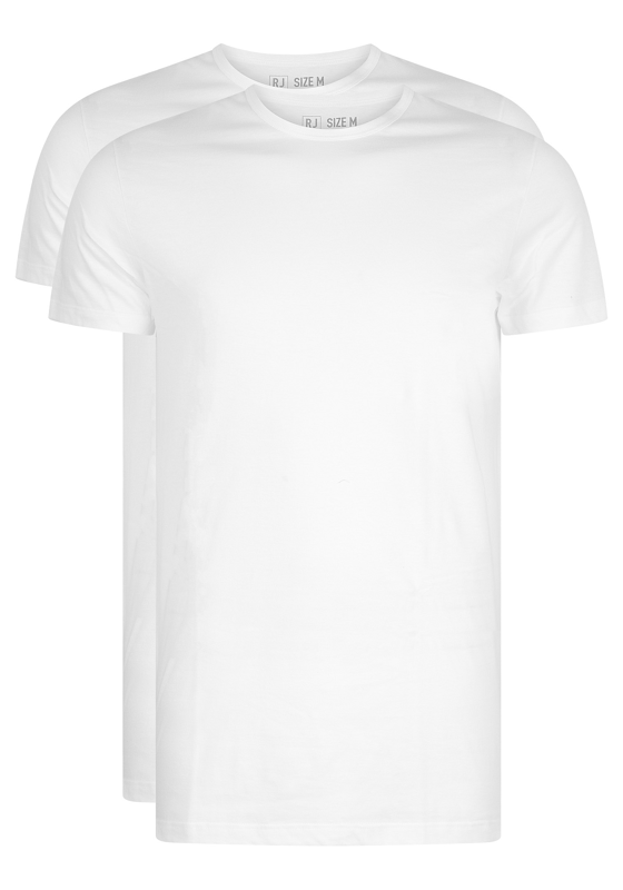 RJ Bodywear Everyday Rotterdam T-shirts (2-pack), heren T-shirts O-hals smal, wit RJ Bodywear Everyday Rotterdam T-shirts (2-pack), heren T-shirts O-hals smal, wit