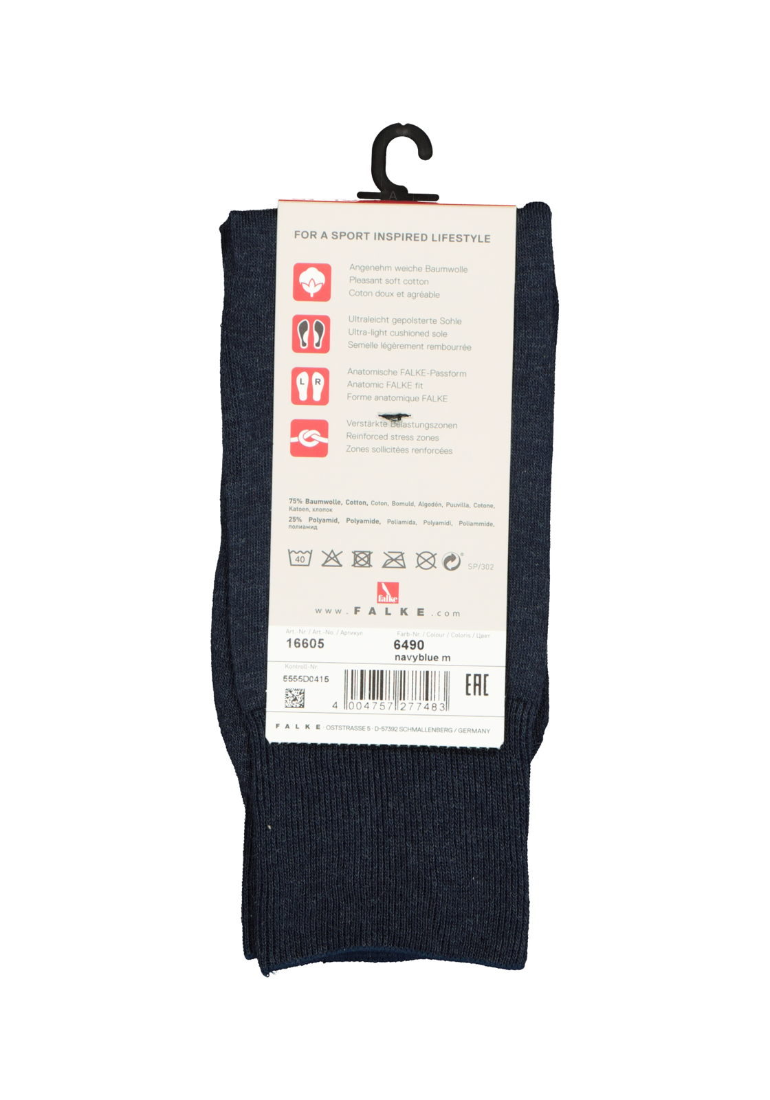 4-4004757277483_sok_HR FALKE Run unisex sokken, marine blauw melange (navy blue melange)