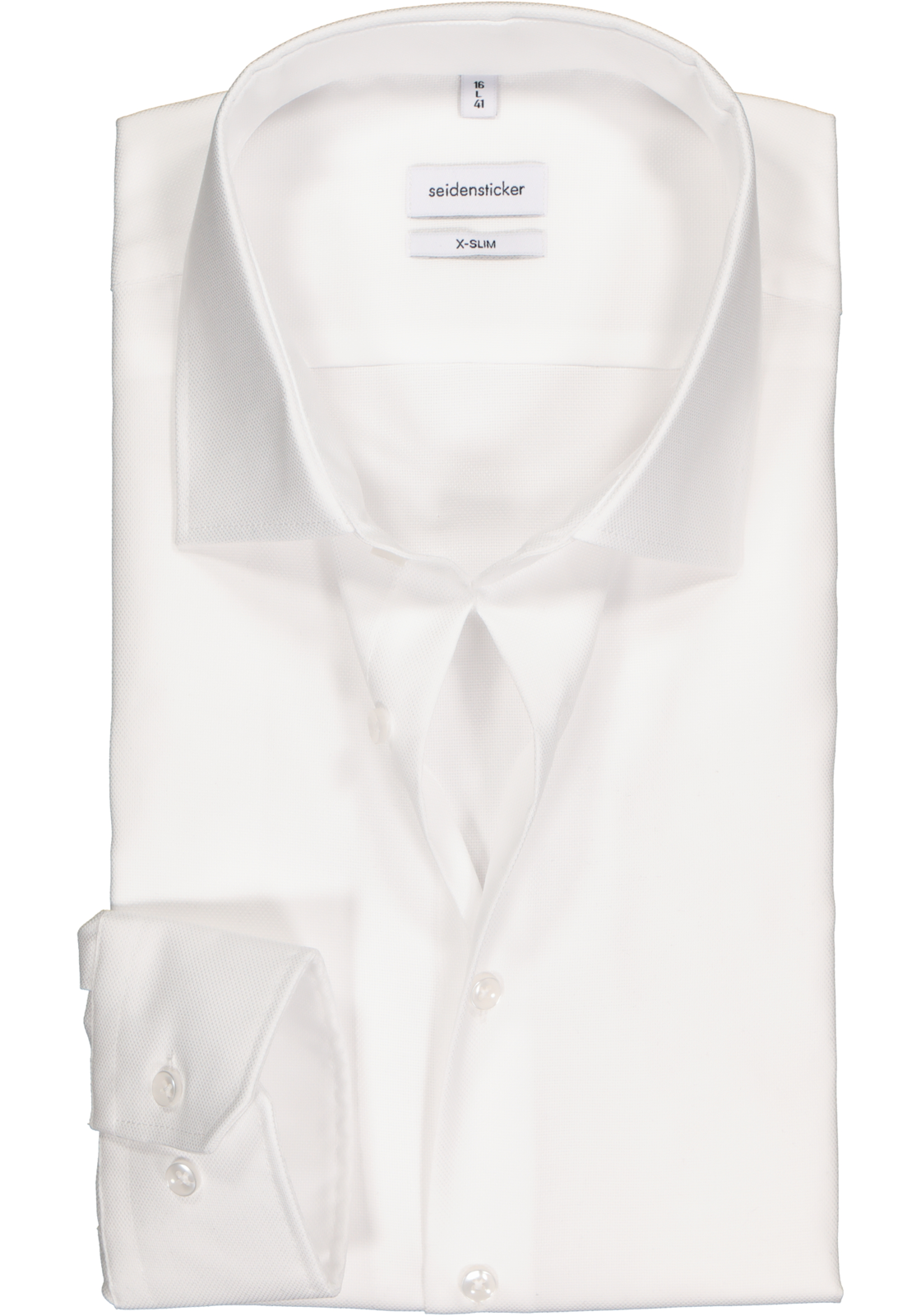 1-4048869939792_seidensticker-overhemd_HR Seidensticker x-slim fit overhemd, wit structuur