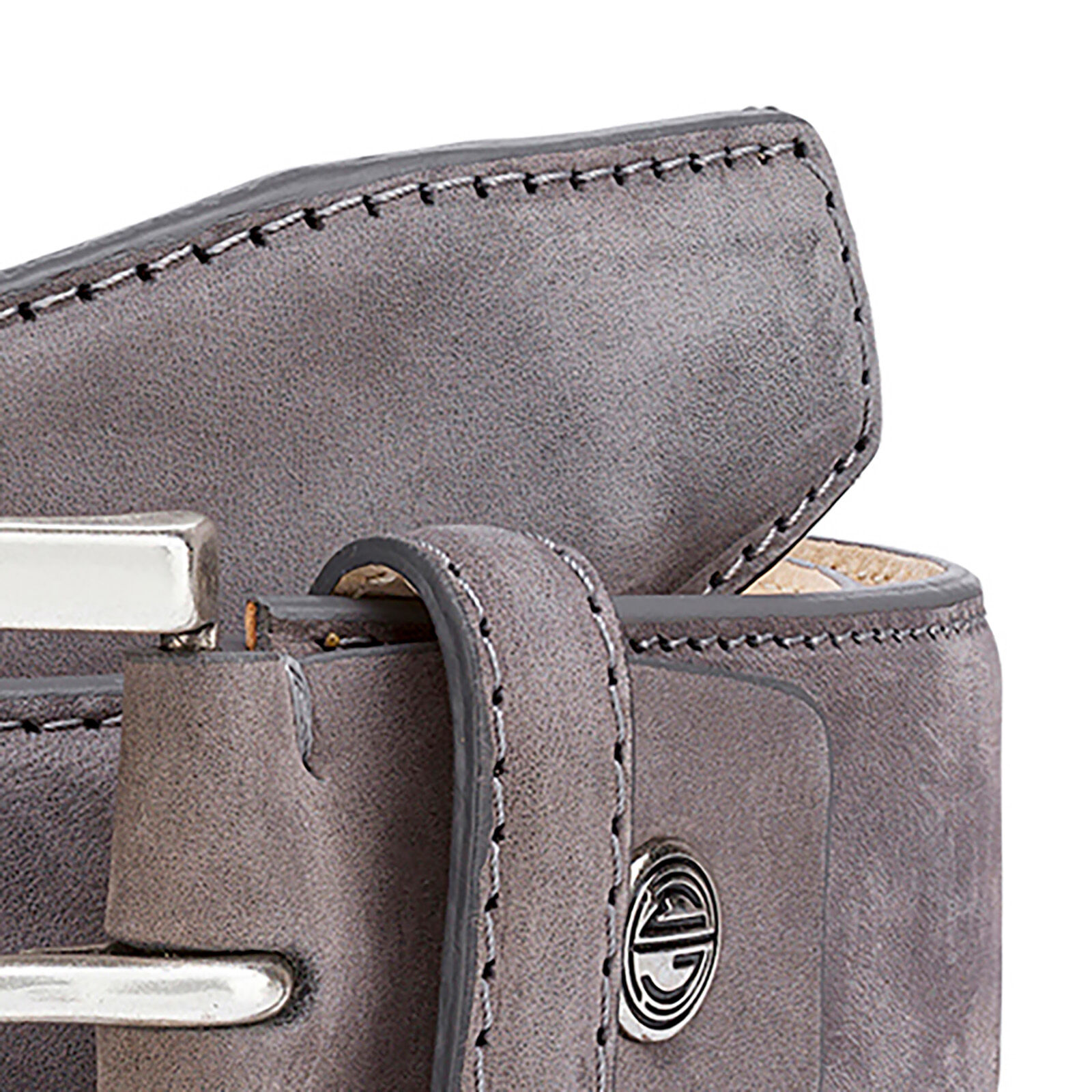 LINDENMANN leren heren riem, grijs