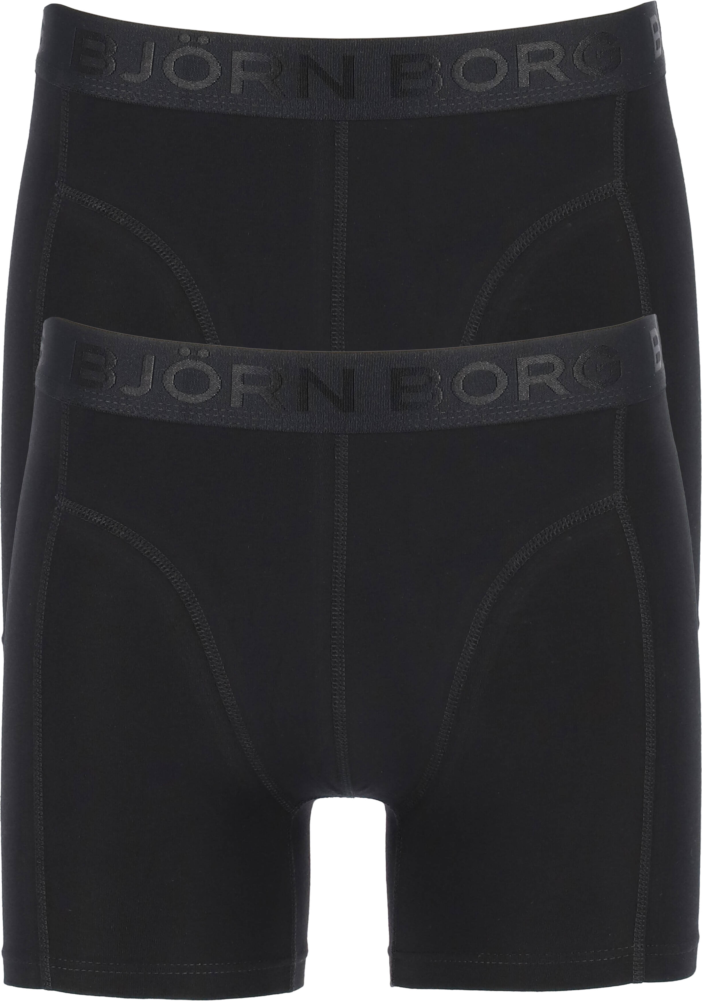 Bjorn Borg Cotton Stretch Shorts (2-pack), heren boxers normale lengte, zwart