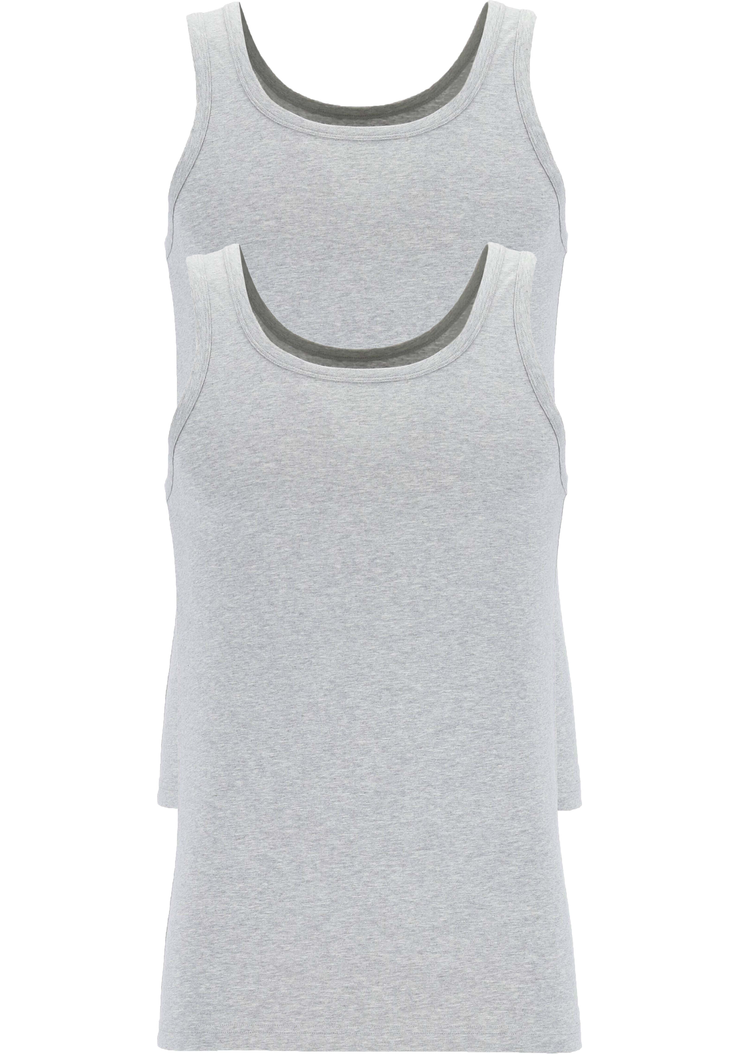 TEN CATE Basics men singlet (2-pack), heren hemden O-hals, grijs melange