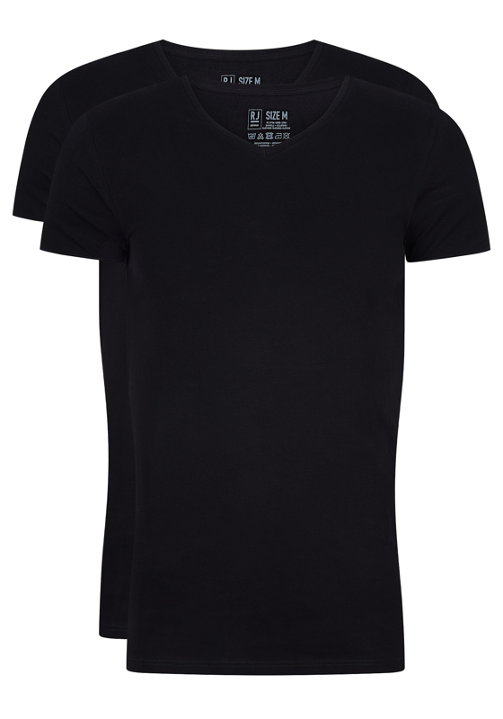 RJ Bodywear Everyday Den Bosch T-shirts (2-pack), heren stretch T-shirts V-hals, zwart RJ Bodywear Everyday Den Bosch T-shirts (2-pack), heren stretch T-shirts V-hals, zwart