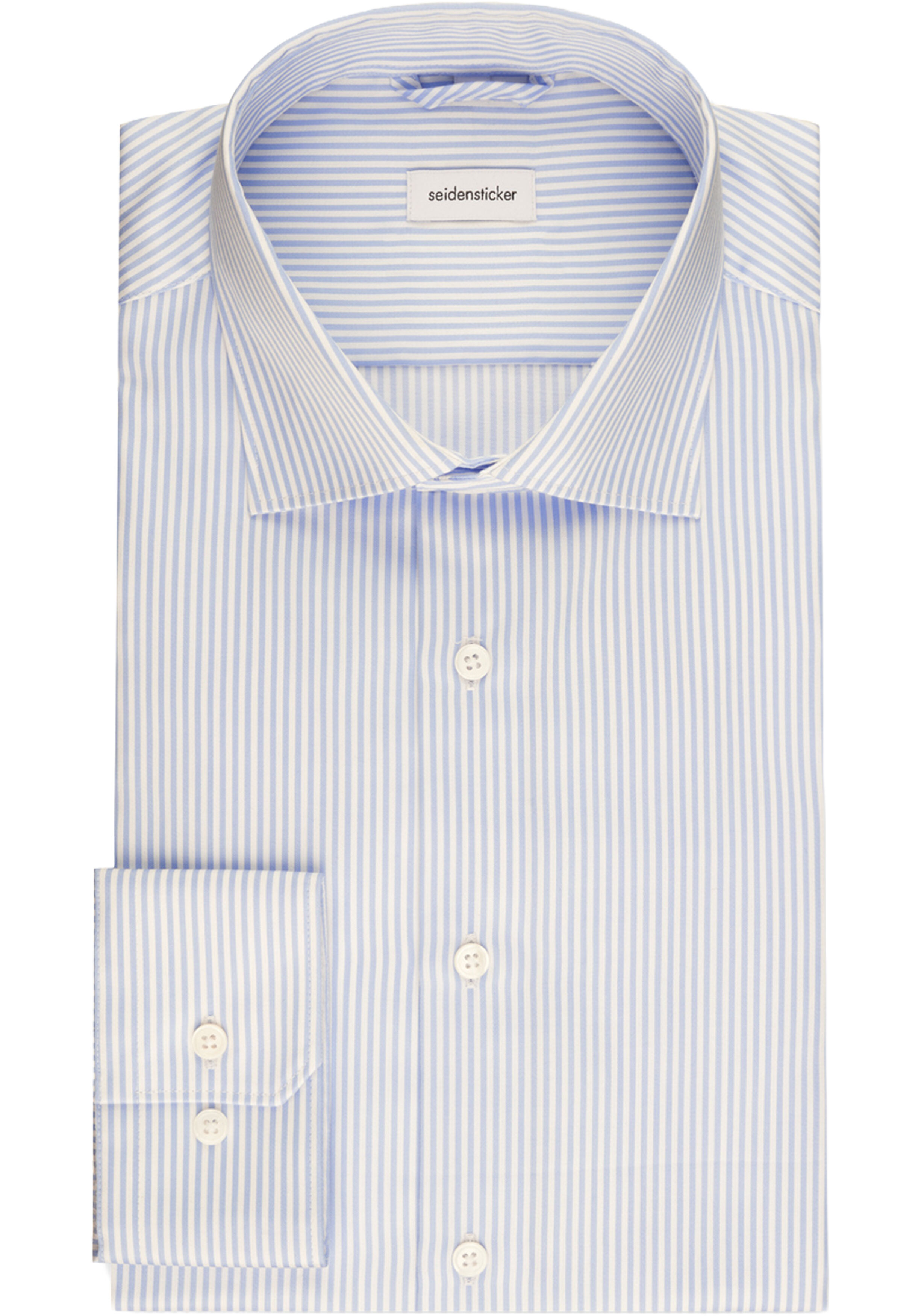 Seidensticker x-slim fit overhemd, popeline, blauw gestreept