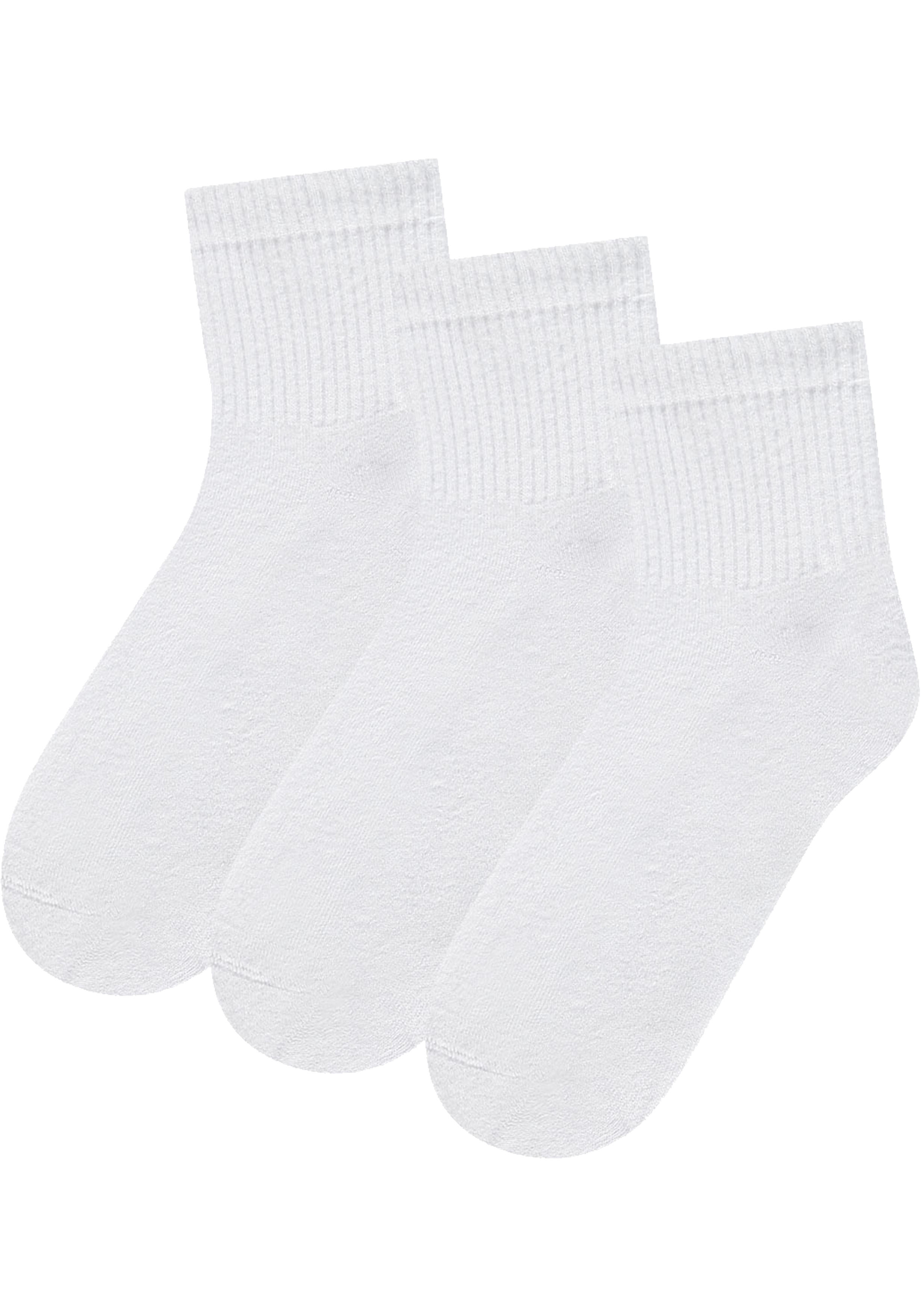 Bamboo Basics Sacha outdoor socks (3-pack), unisex sokken met badstof binnenzool, wit