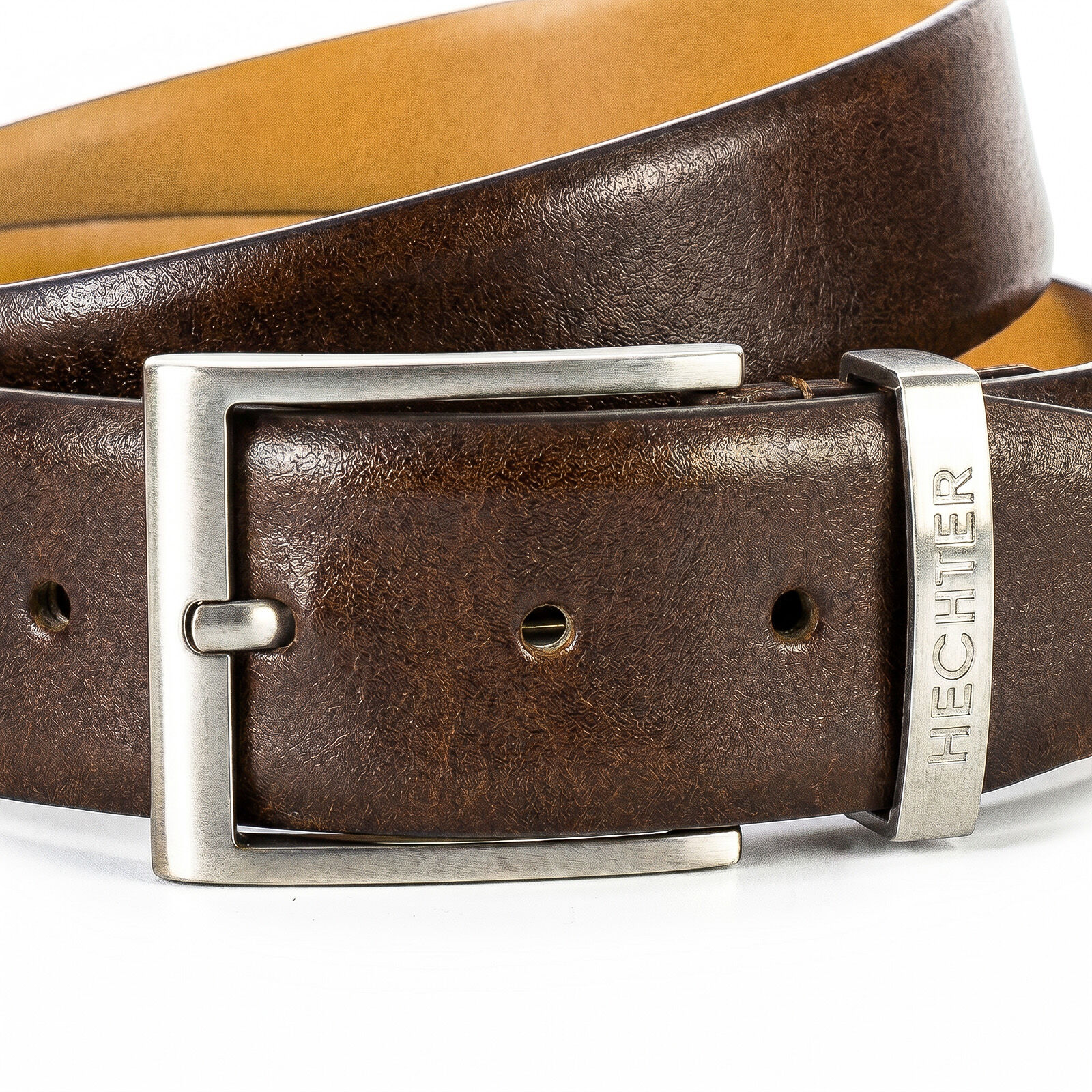 HECHTER leren heren riem, cognac