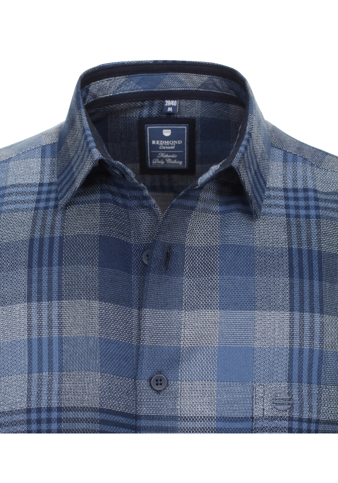 Redmond comfort fit overhemd, popeline, blauw geruit - 242080111-10 Redmond comfort fit overhemd, popeline, blauw geruit - 242080111-10