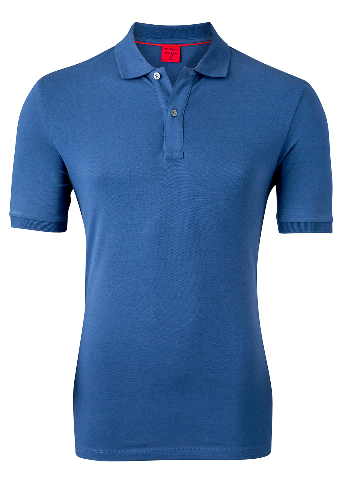 olymp-polo-75001296-01 OLYMP Level 5 body fit poloshirt, stretch, rookblauw