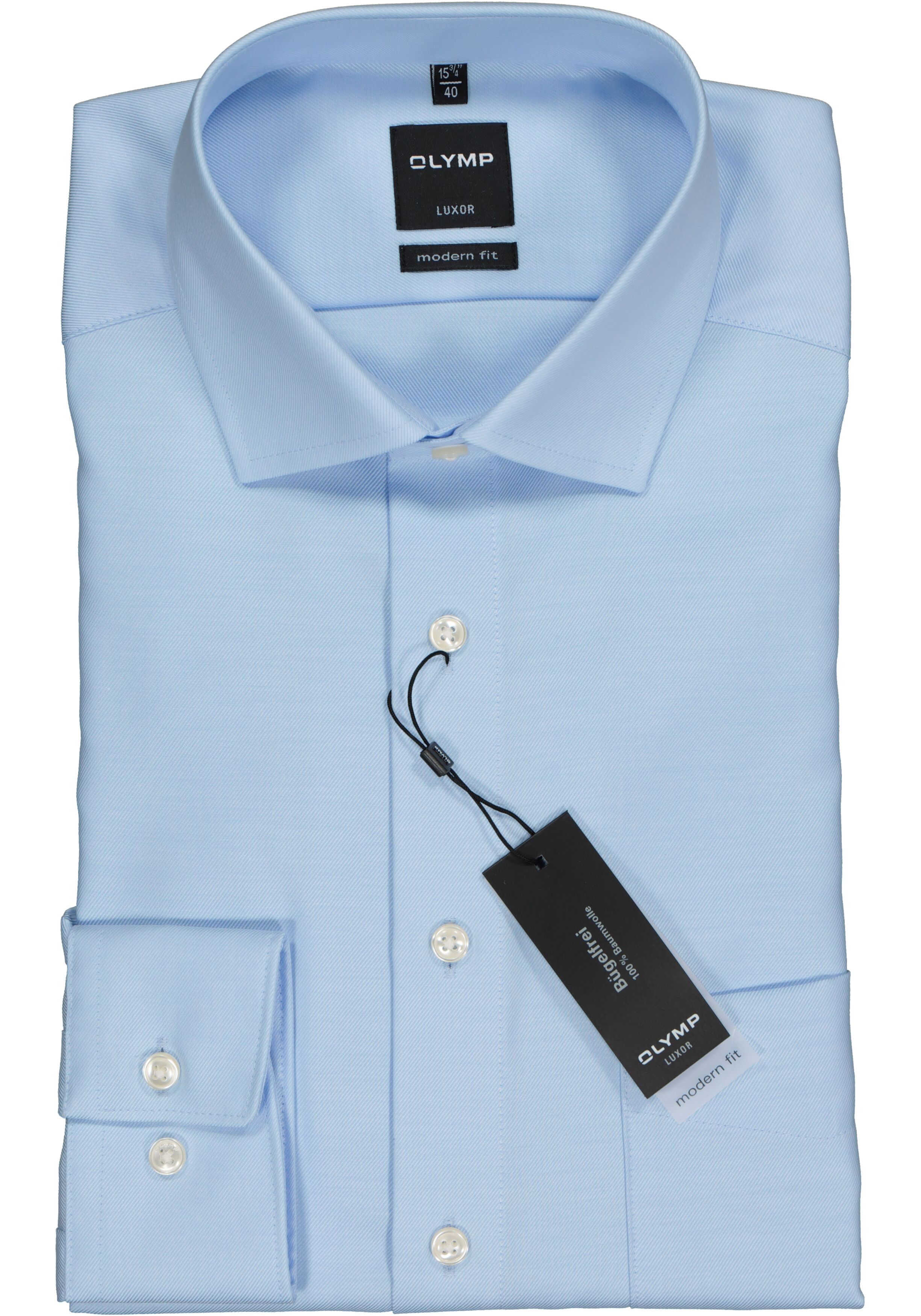 OLYMP Luxor modern fit overhemd, lichtblauw twill