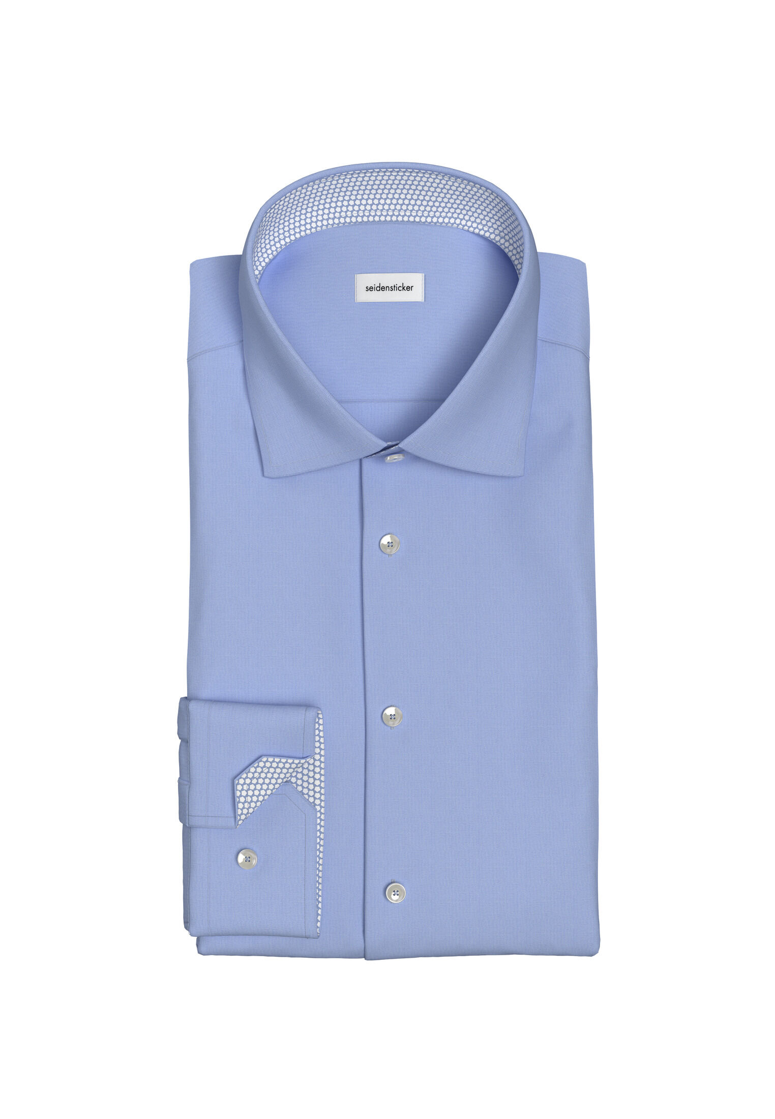 Seidensticker shaped fit overhemd, popeline, blauw