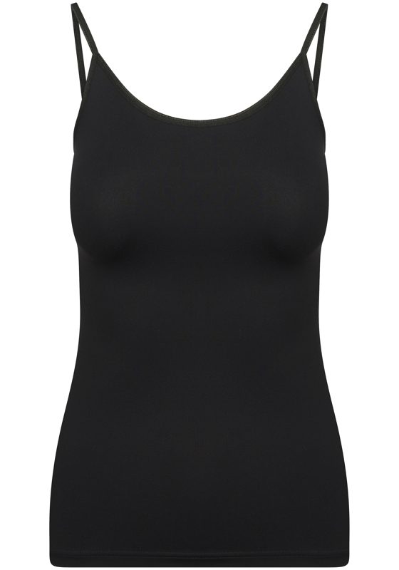 RJ Bodywear Pure Color dames spaghetti top (1-pack), hemdje met smalle verstelbare bandjes, zwart RJ Bodywear Pure Color dames spaghetti top (1-pack), hemdje met smalle verstelbare bandjes, zwart