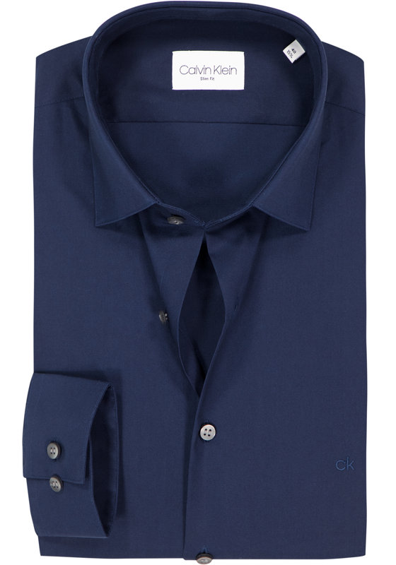 Calvin Klein slim fit overhemd, 2-ply stretch, midnight blue Calvin Klein slim fit overhemd, 2-ply stretch, midnight blue
