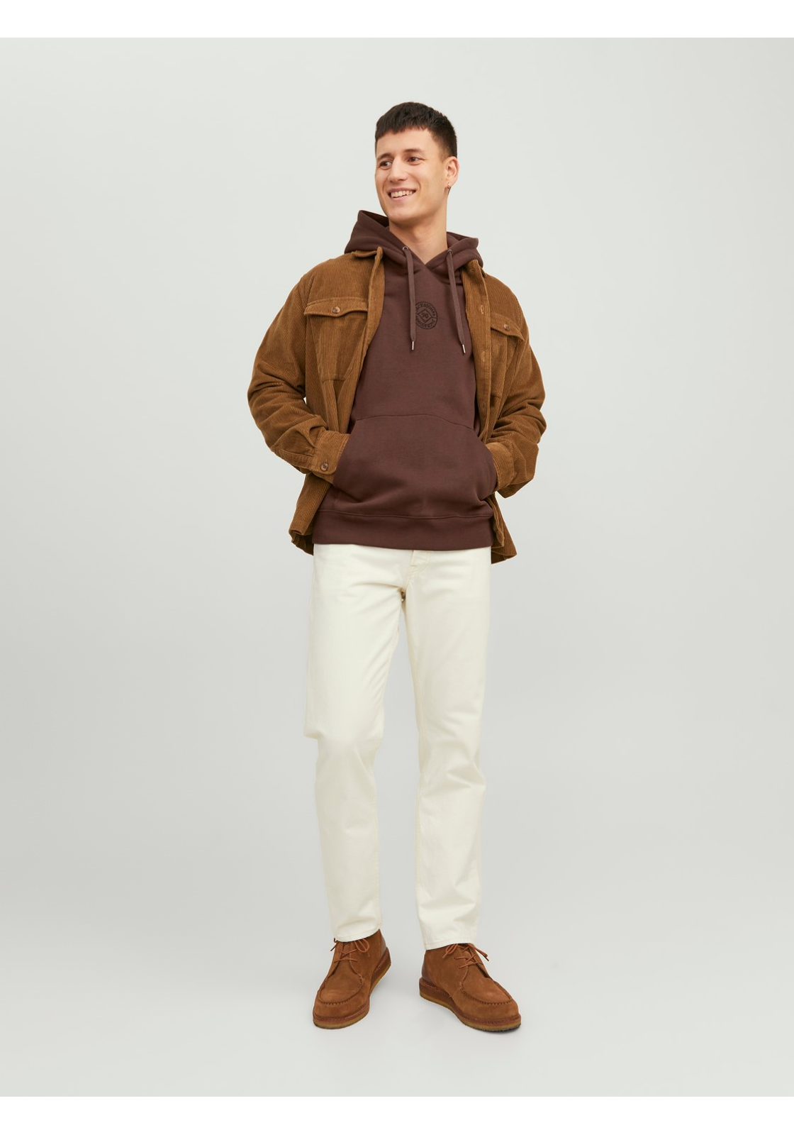 image_5_jj__4215818__frontfulljpgvdb4a069bbfe435711258a01acaf5b5df51e1 JACK & JONES Cosmo sweat hood regular fit, heren hoodie katoenmengsel met capuchon, bruin