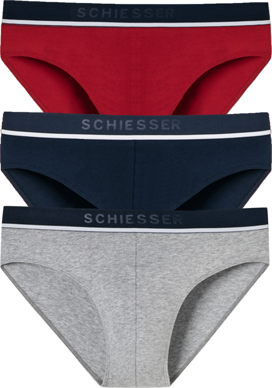 SCHIESSER 95/5 rioslips (3-pack), grijs, blauw en rood SCHIESSER 95/5 rioslips (3-pack), grijs, blauw en rood