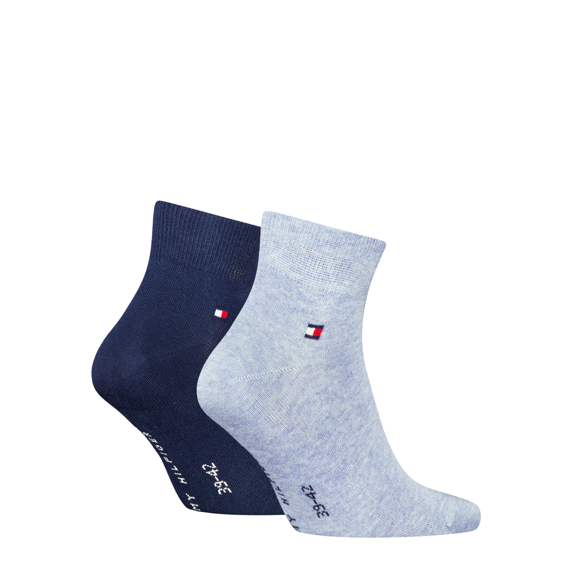 Tommy Hilfiger Quarter (2-pack), heren hoge enkelsokken, blauw