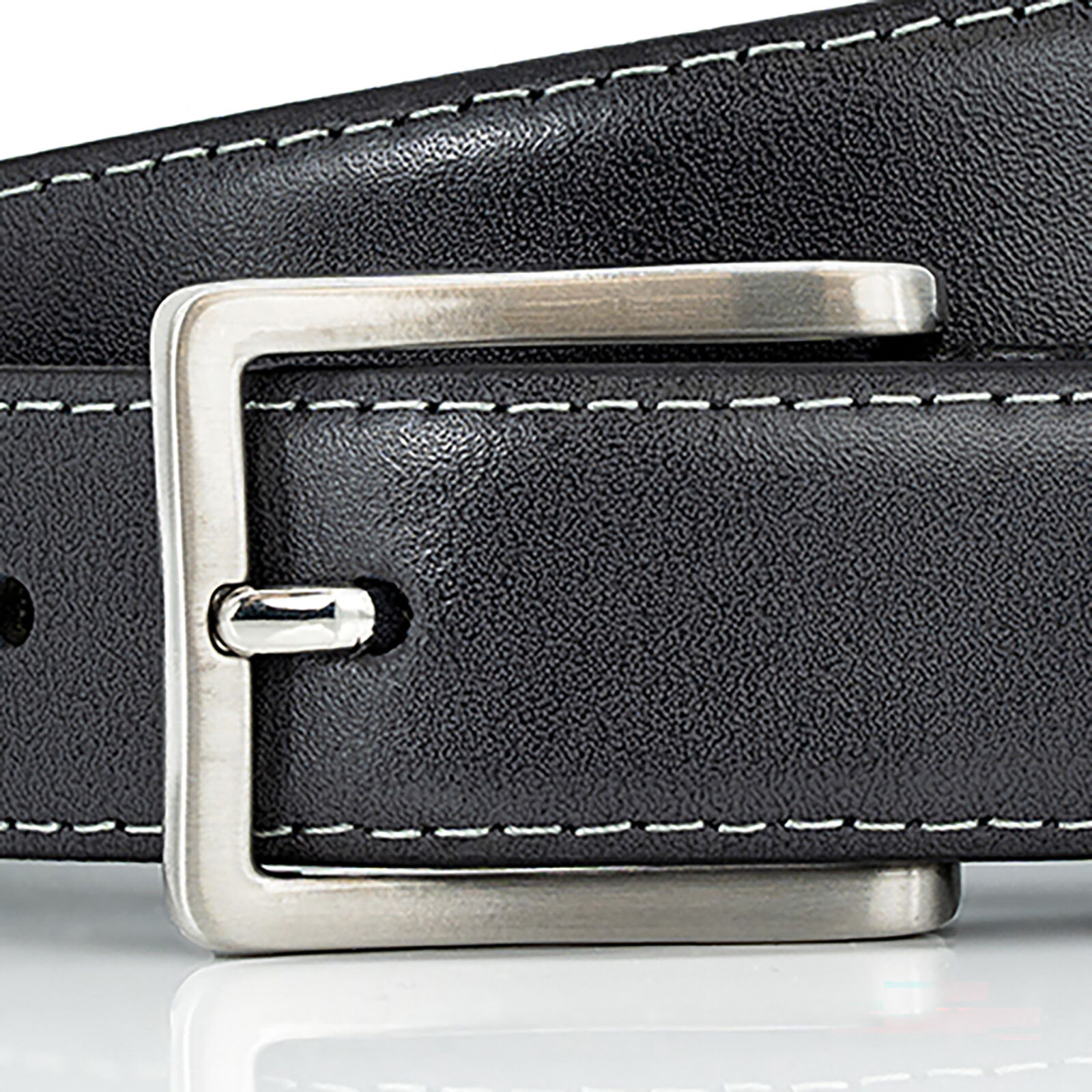 LINDENMANN leren heren riem, grijs