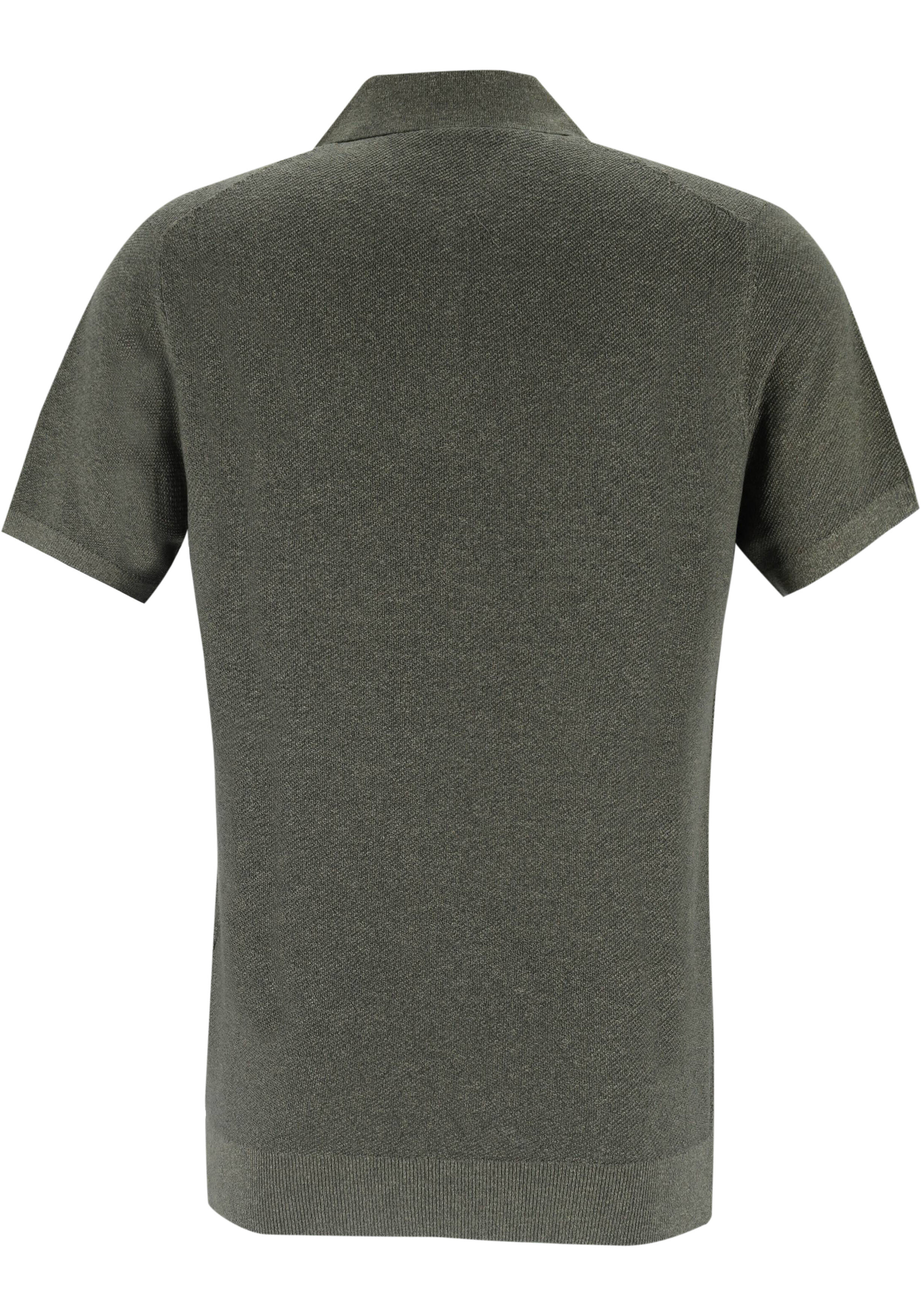 Profuomo slim fit heren polo, groen