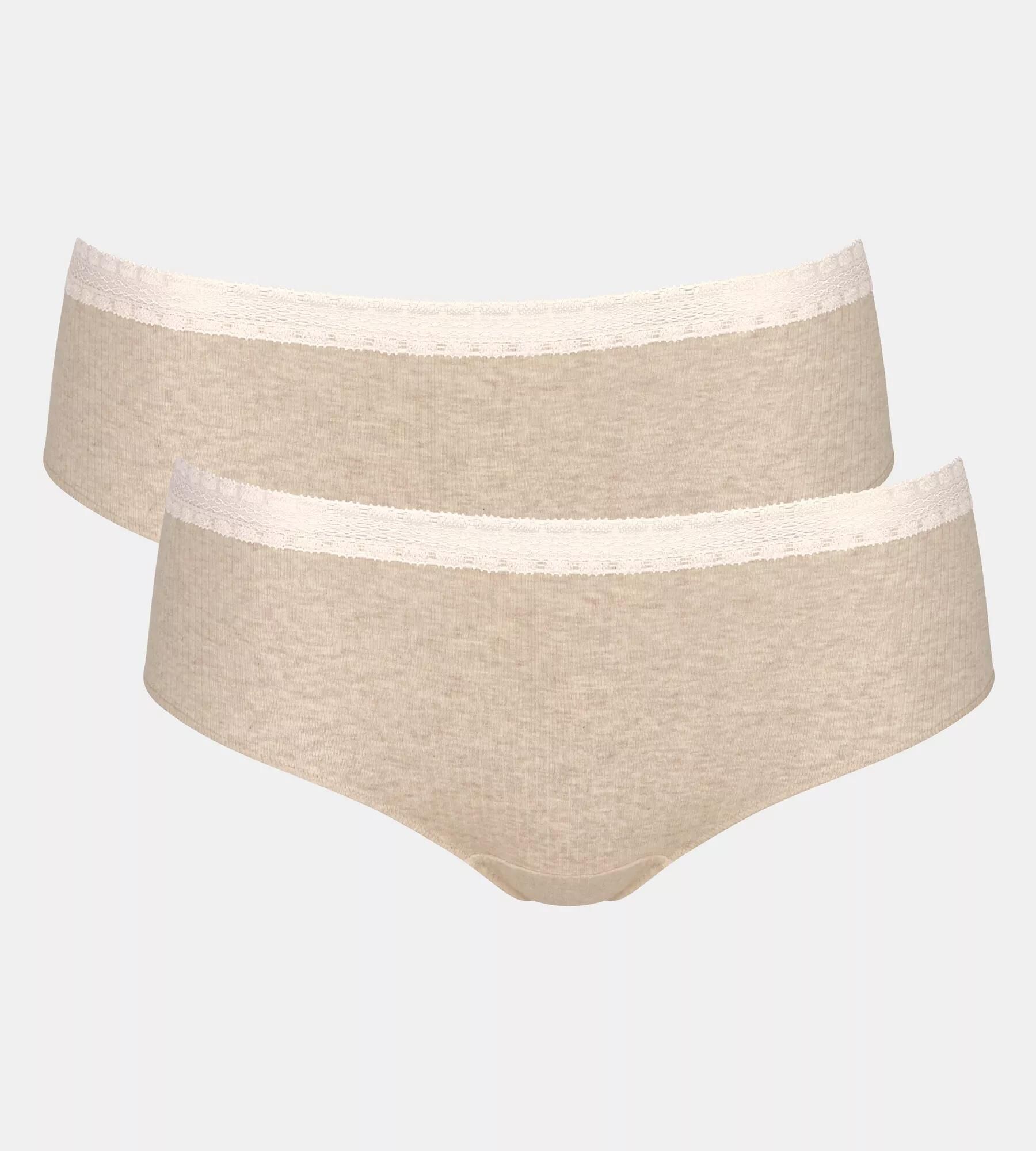 Sloggi Women GO Ribbed R Hipster (2-pack), dames slip, beige melange