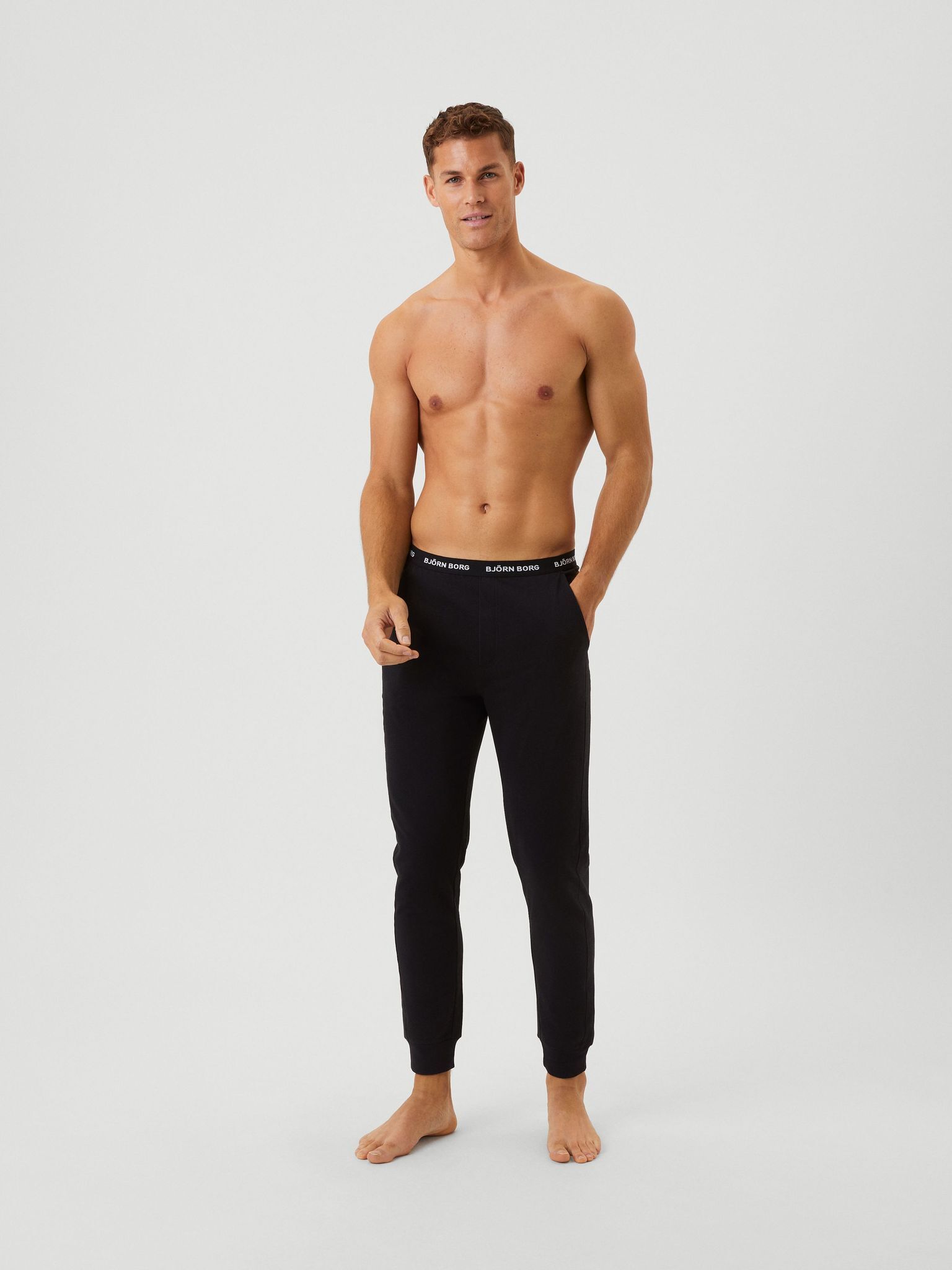 Bjorn Borg Core Loungewear Pants, heren loungebroek, zwart