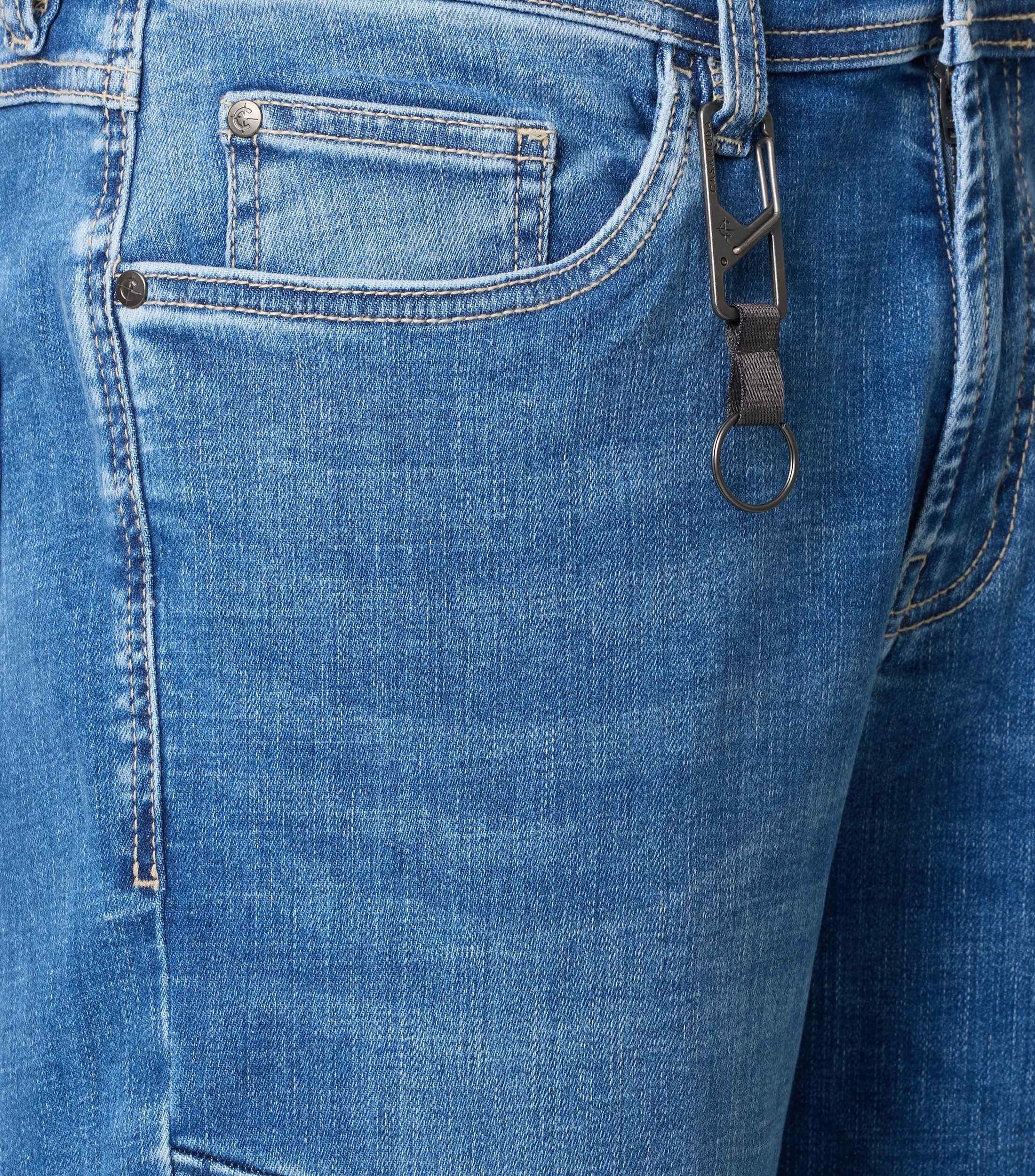 CASA MODA driekwart jeans STEVE, heren 5-pocket spijker bermuda over de knie, blauw