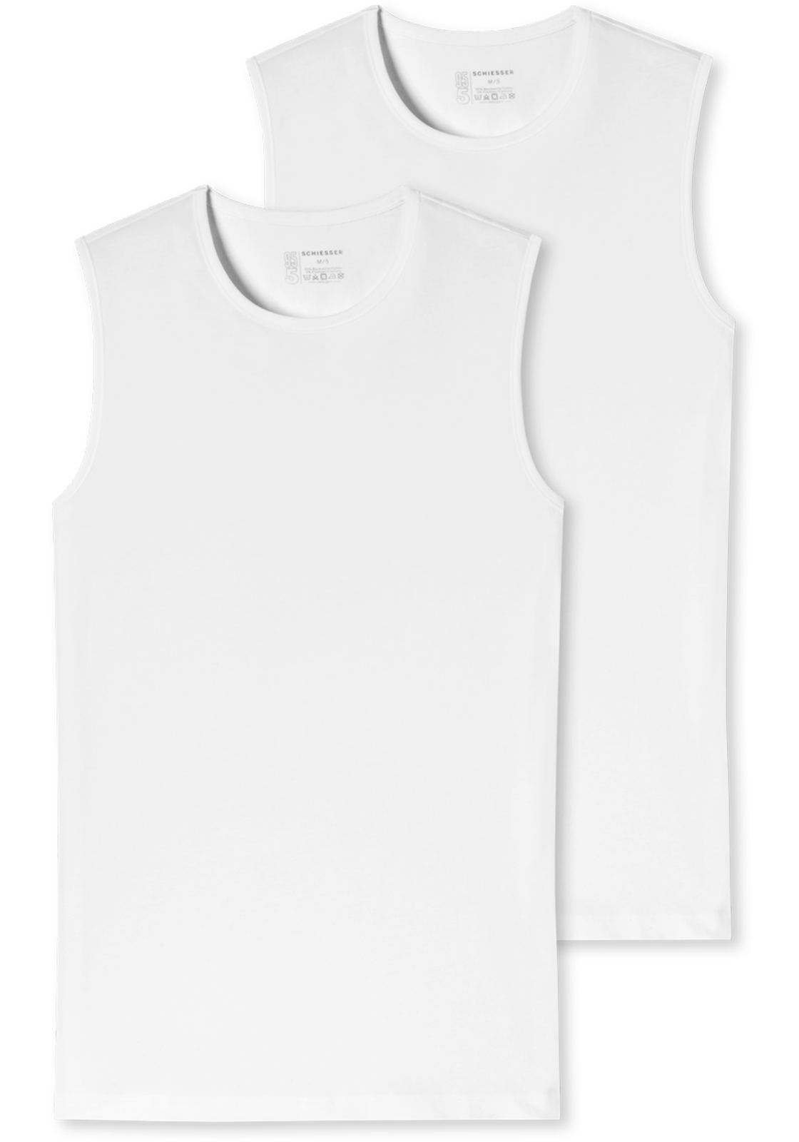 2-4007065790750-schiesser-singlet_HR SCHIESSER 95/5 tanktops (2-pack), O-hals, wit