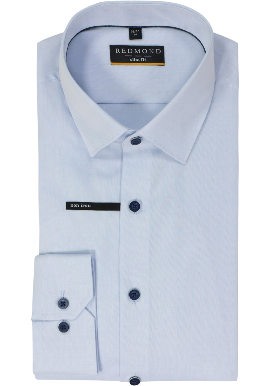 Redmond slim fit overhemd, popeline, blauw Redmond slim fit overhemd, popeline, blauw