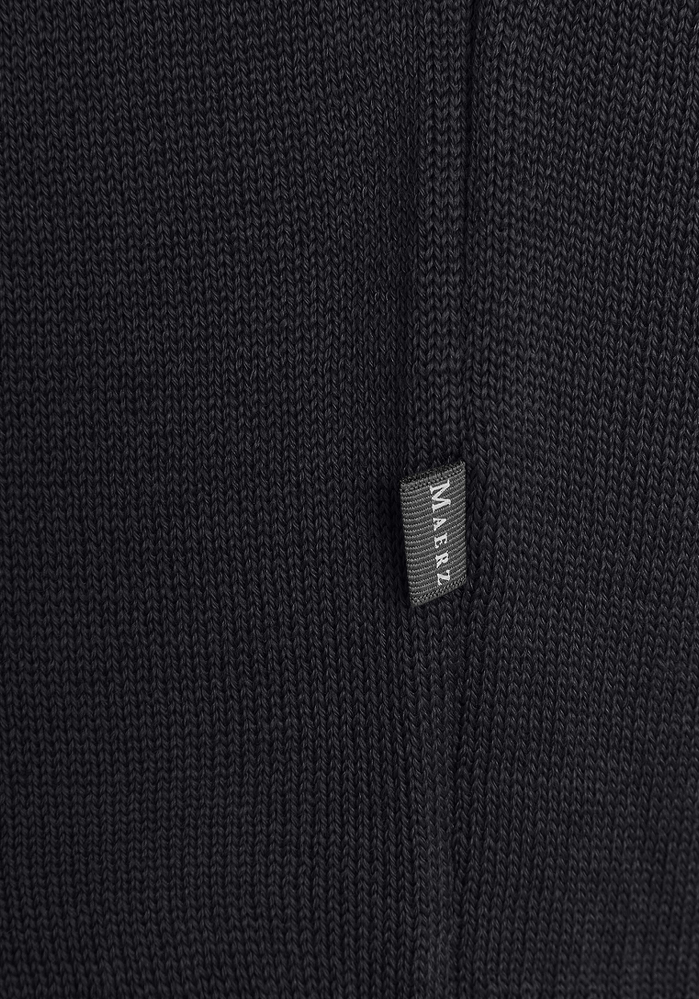 MAERZ Classic Fit heren trui met turtleneck wol, zwart
