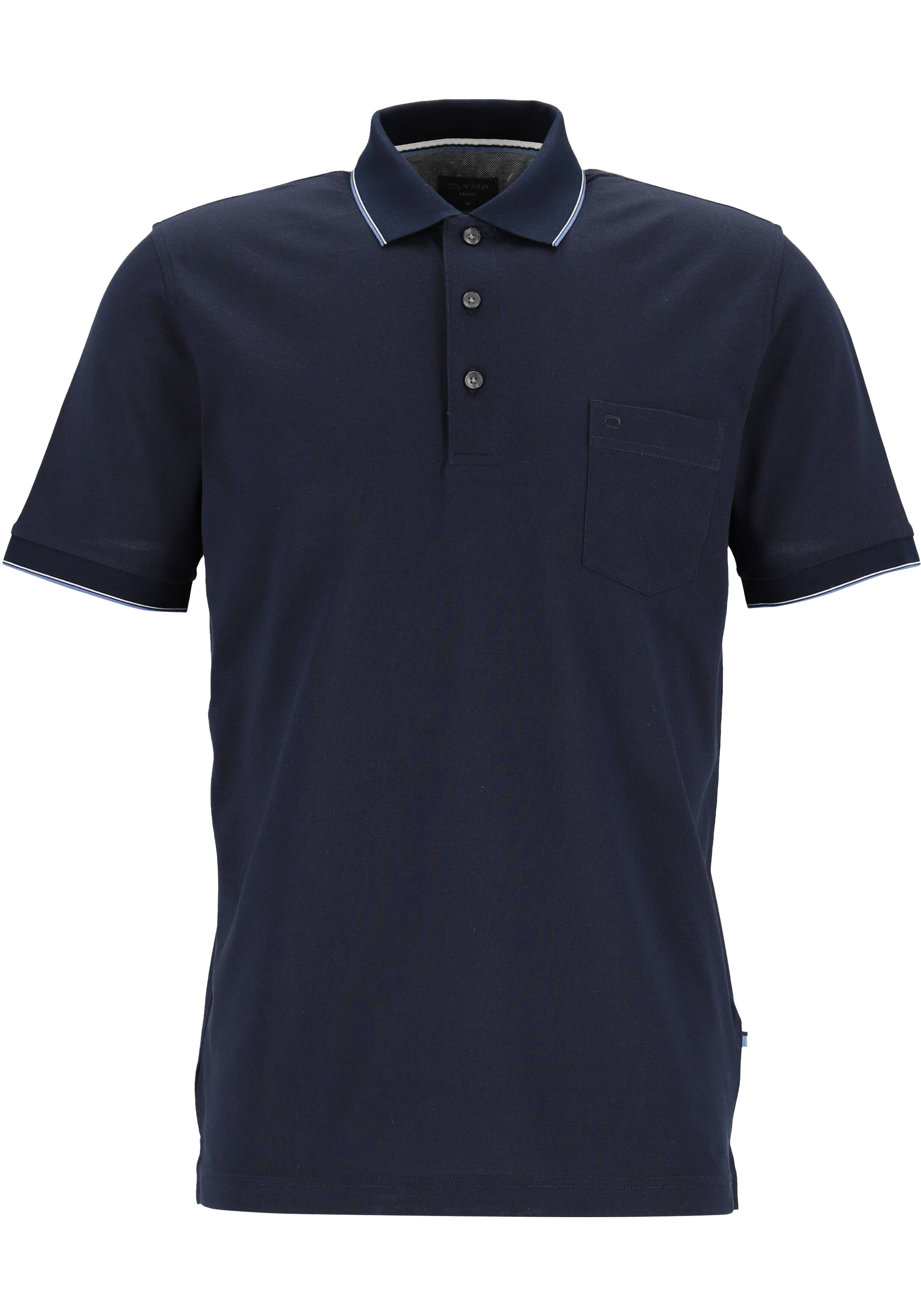 OLYMP Polo Casual, modern fit polo, marine blauw