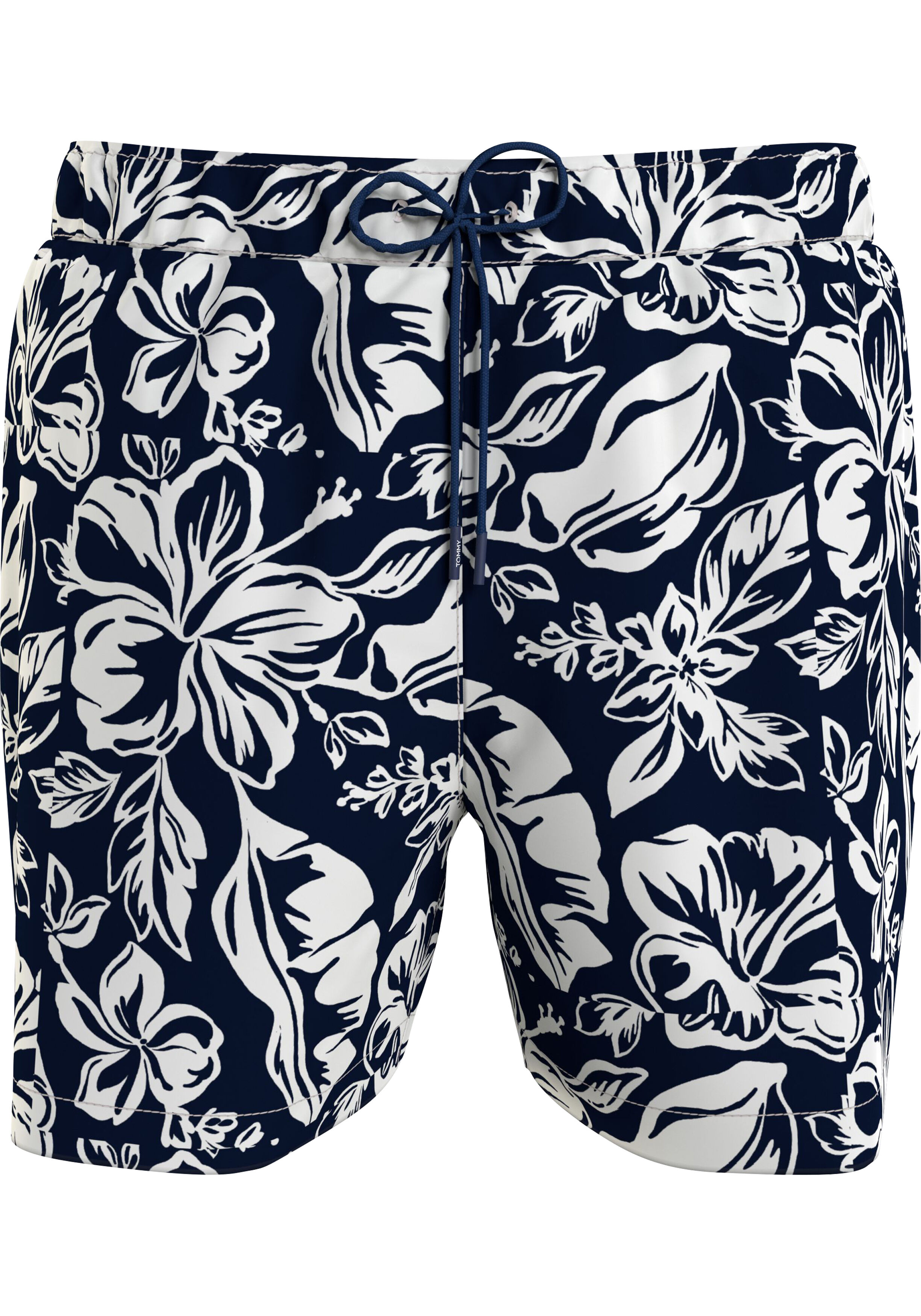Tommy Hilfiger Medium Drawstring swimshort, heren zwembroek, wit dessin
