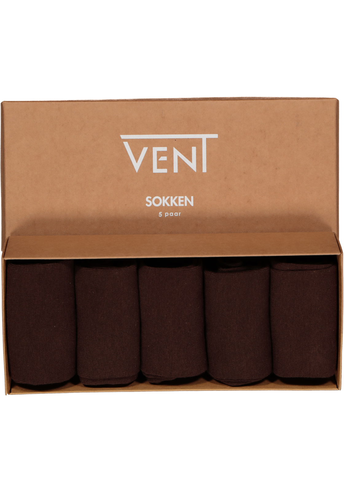 vent_sokken_donkerbruin_detail_2 VENT herensokken katoen (5-pack), donkerbruin
