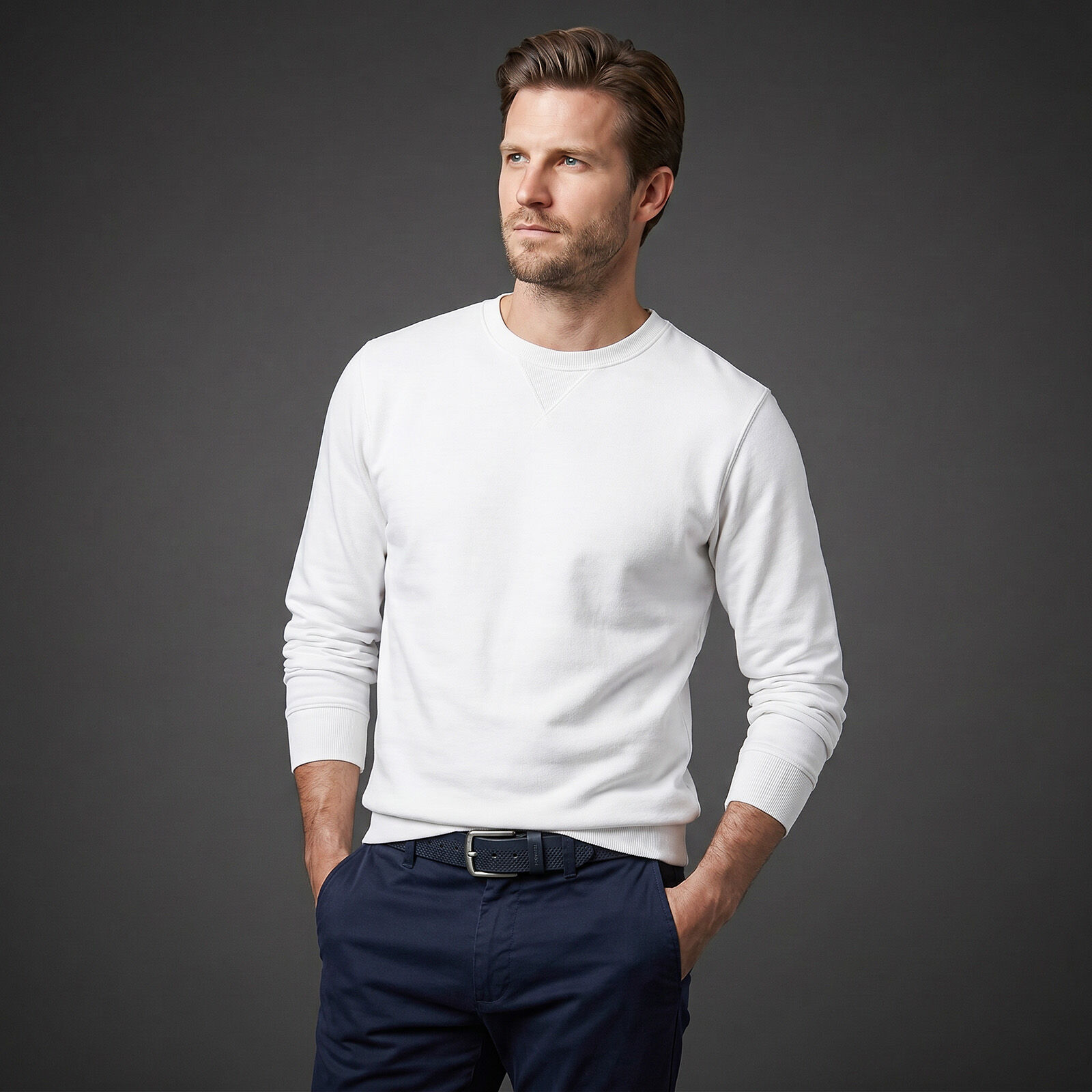 HECHTER leren heren riem, marine