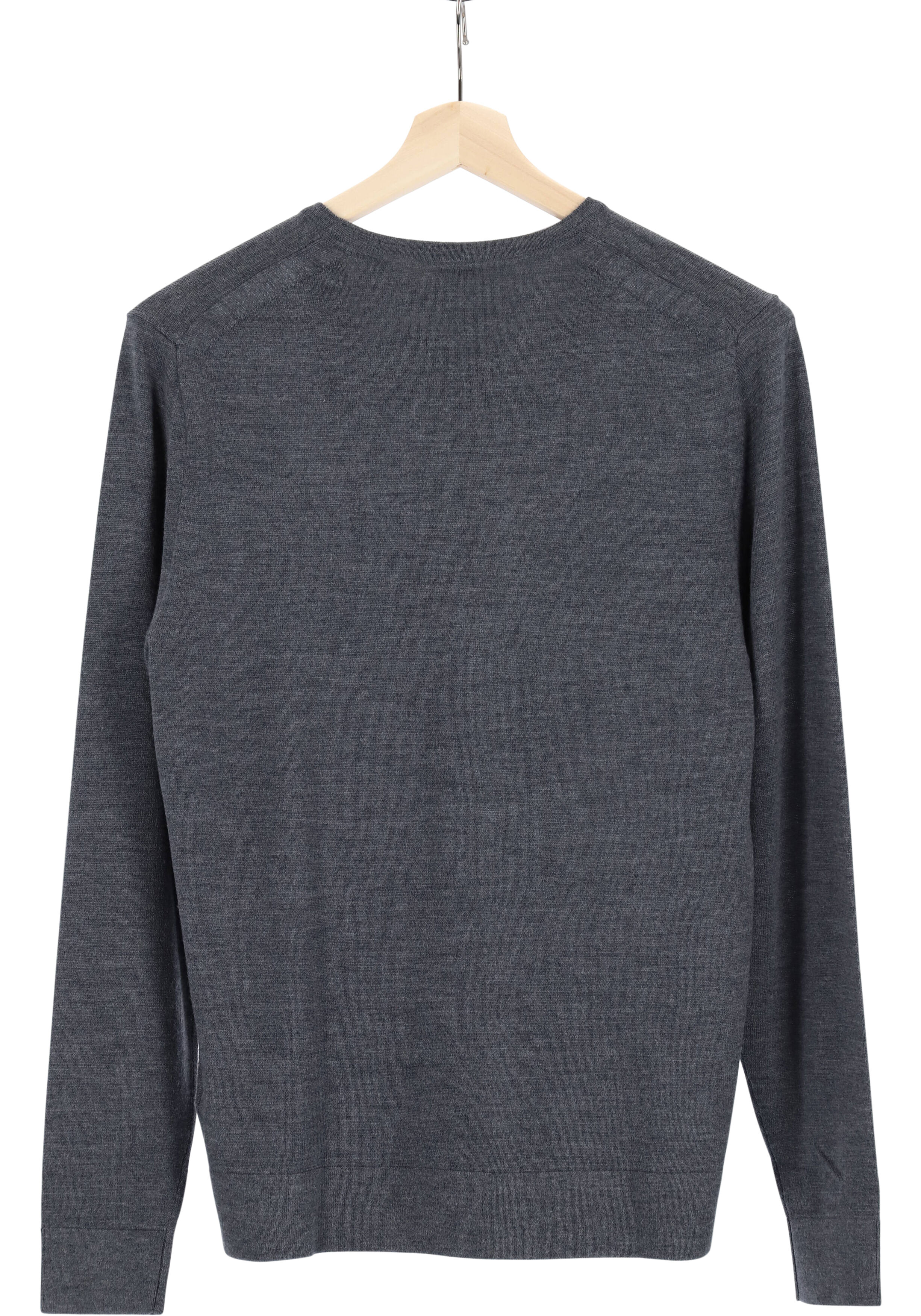 Calvin Klein trui met O-hals wol, antraciet grijs melange