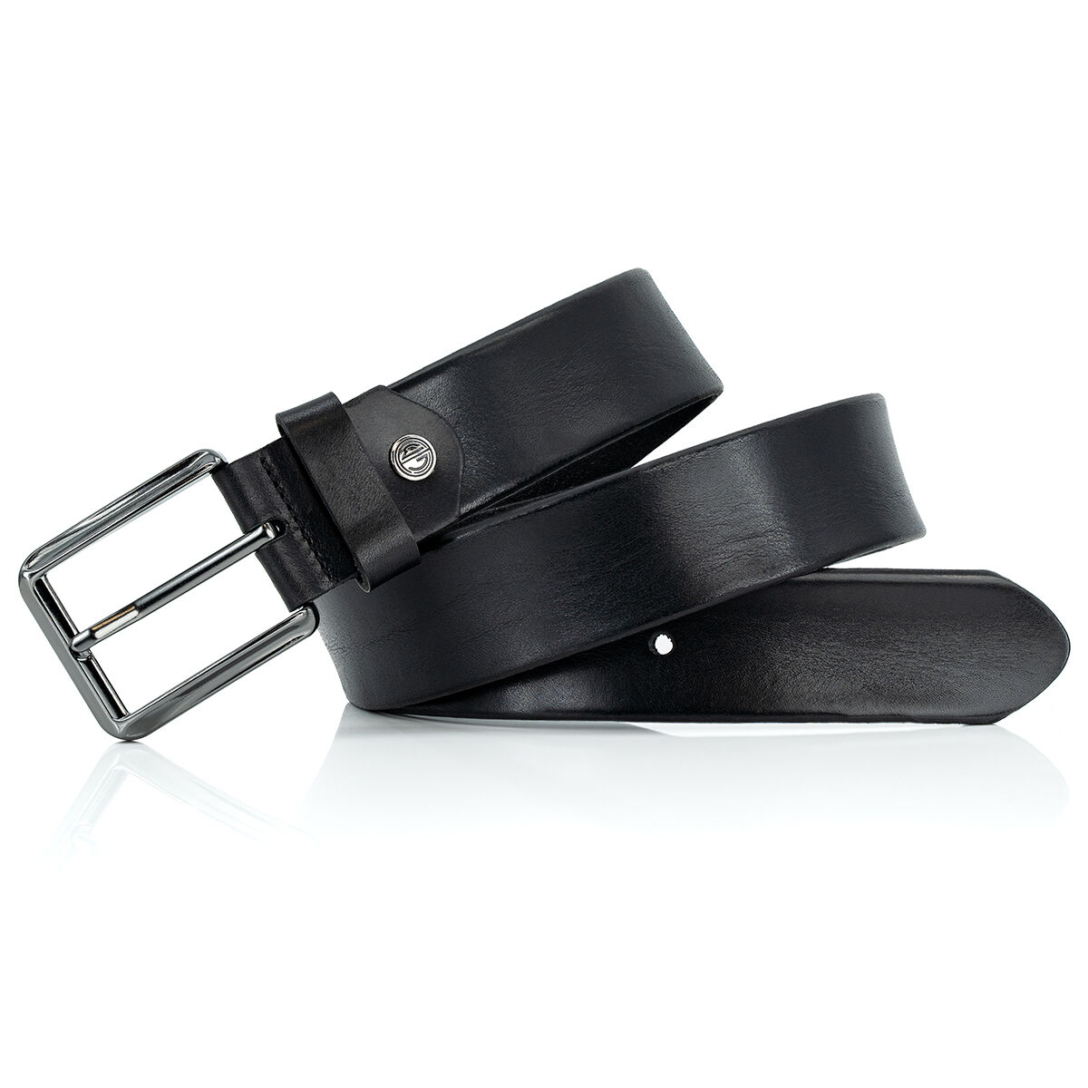 LINDENMANN leren heren riem, zwart