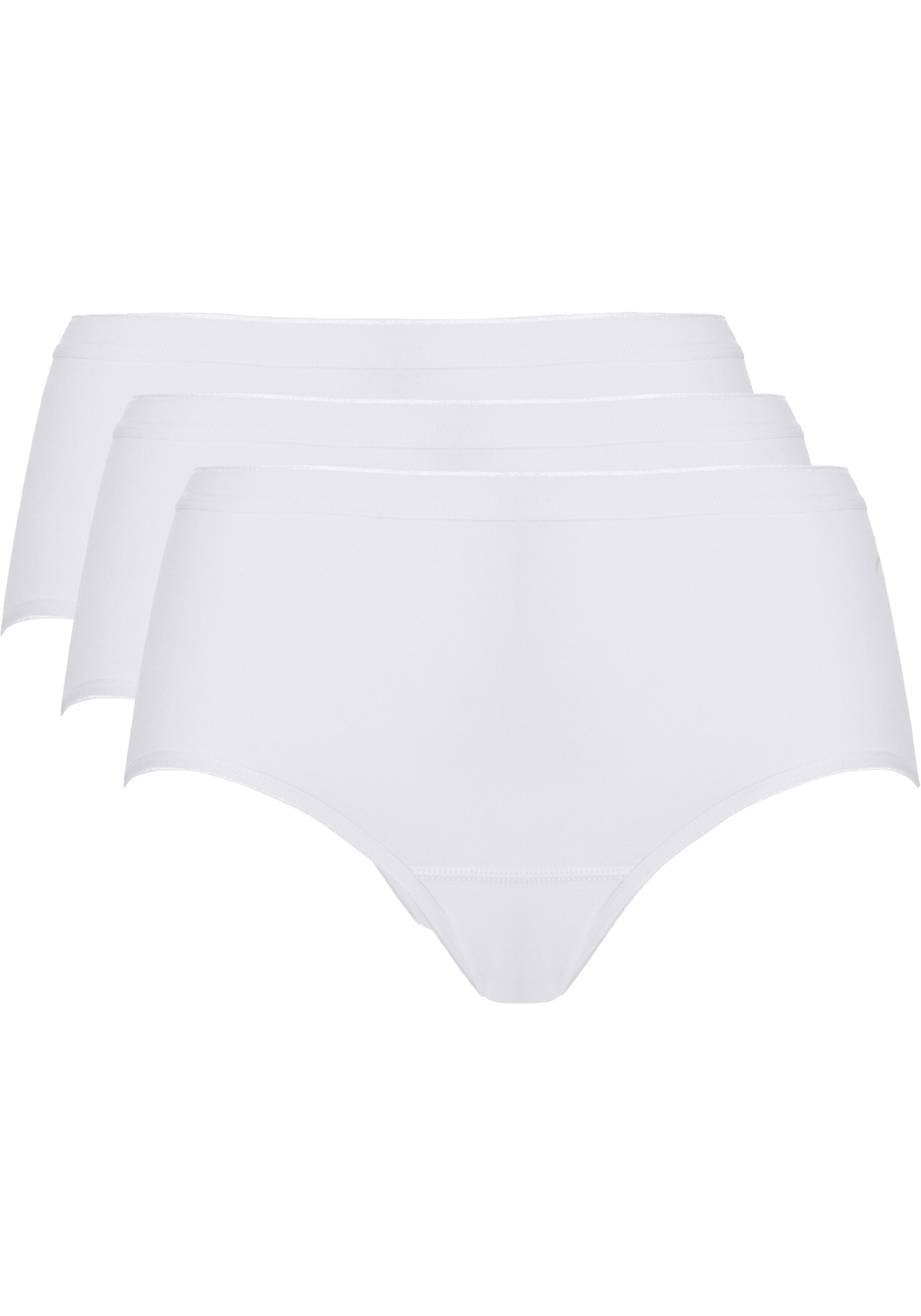 TEN CATE Basic women midi (3-pack), dames slips middelhoge taille, wit