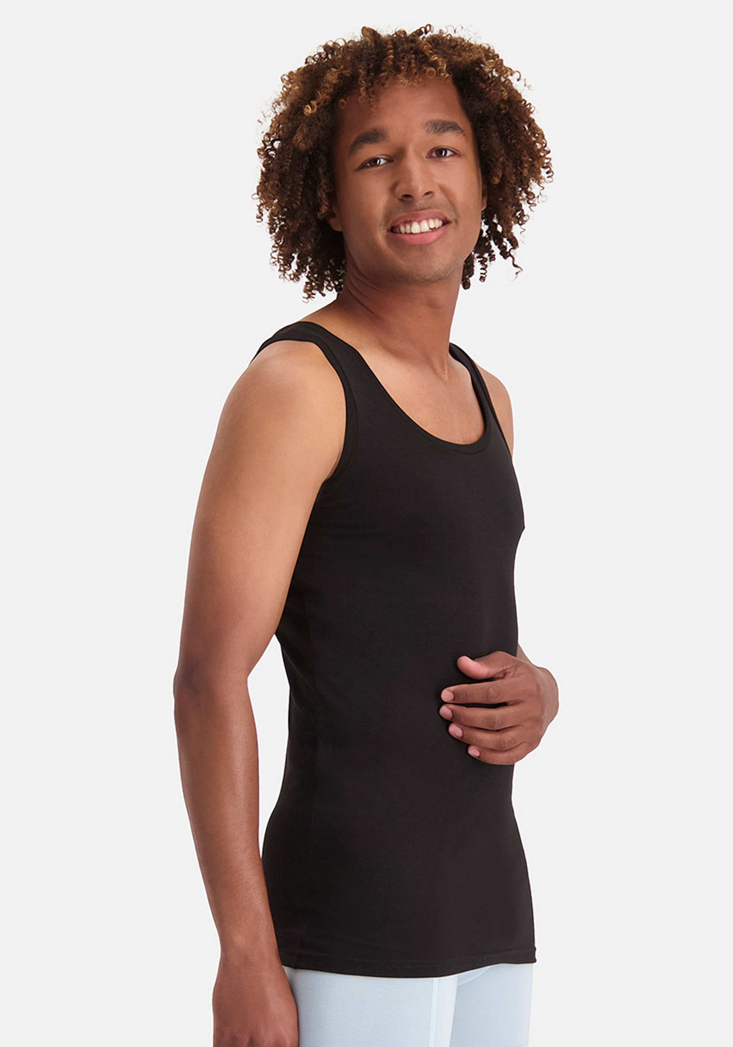 Bamboo Basics Stef singlet (2-pack), heren hemd, zwart