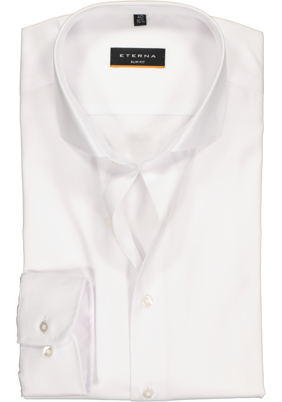 ETERNA slim fit overhemd, niet doorschijnend twill heren overhemd, wit ETERNA slim fit overhemd, niet doorschijnend twill heren overhemd, wit