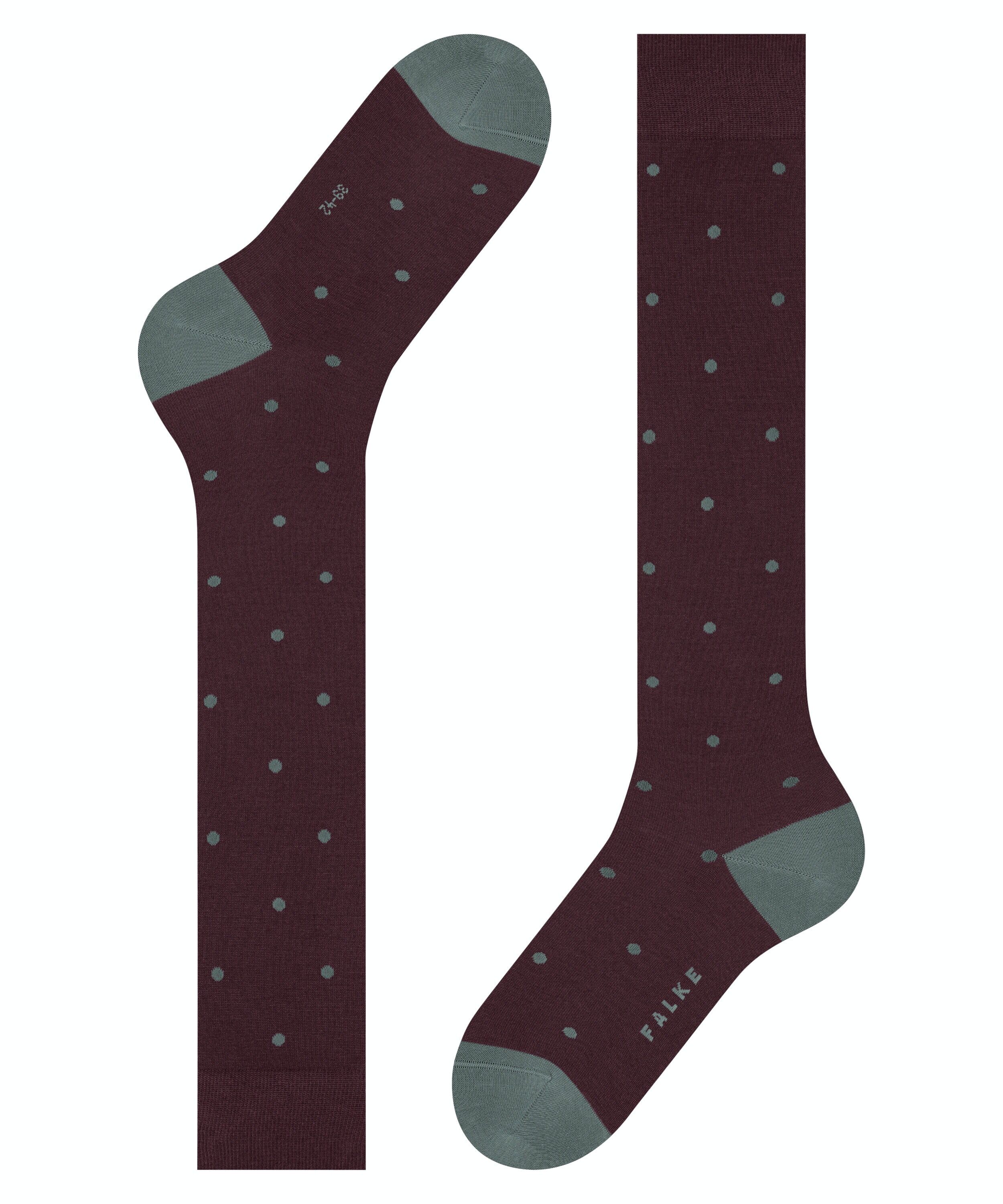 FALKE Dot heren kniekousen, donkerrood (barolo)