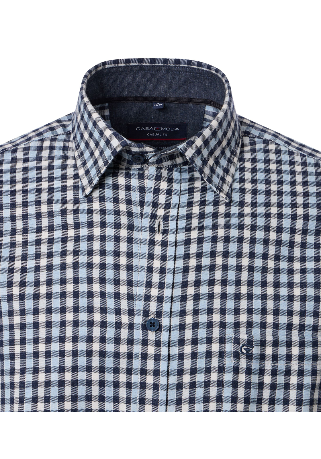 CASA MODA Sport casual fit overhemd, flanel, blauw geruit - 444308800-100 CASA MODA Sport casual fit overhemd, flanel, blauw geruit - 444308800-100